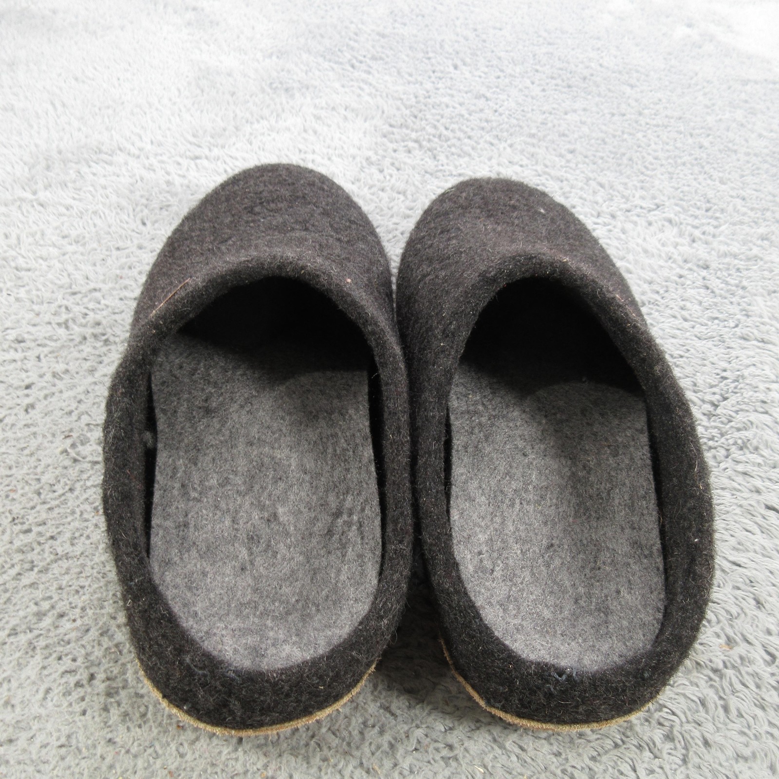 Woolfit Slippers Womens Size 8 Gray Wool Felt Clog Slip On House Shoes Comfort