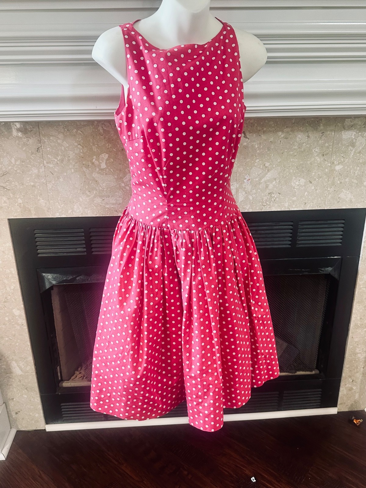 TRACY & MICHAEL S A-Line Dress Pretty Polka Dot Built In Petticoat Tailored Fit