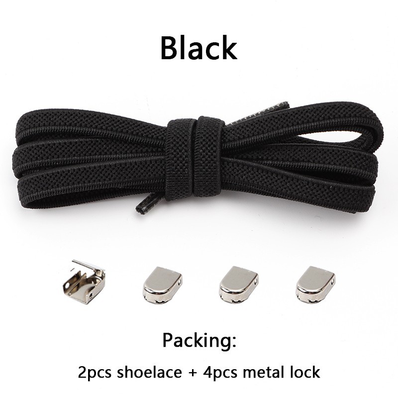 No Tie Elastic Shoelaces Flat Stretch Shoe Strings for Kids & Adults Sneakers