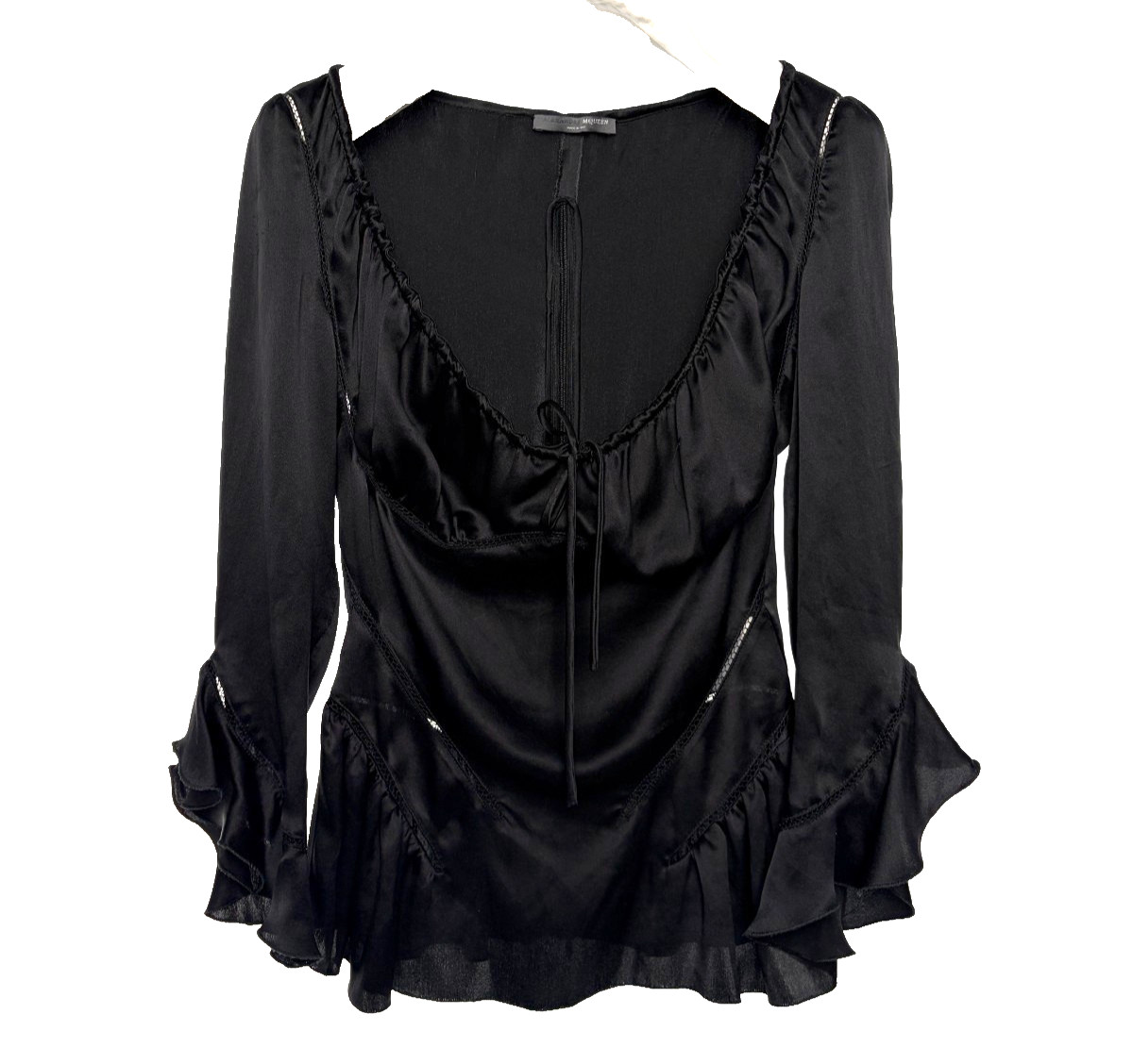 Alexander McQueen 2002 Silk Blouse ‘Supercalifragilistic’ Black, 38