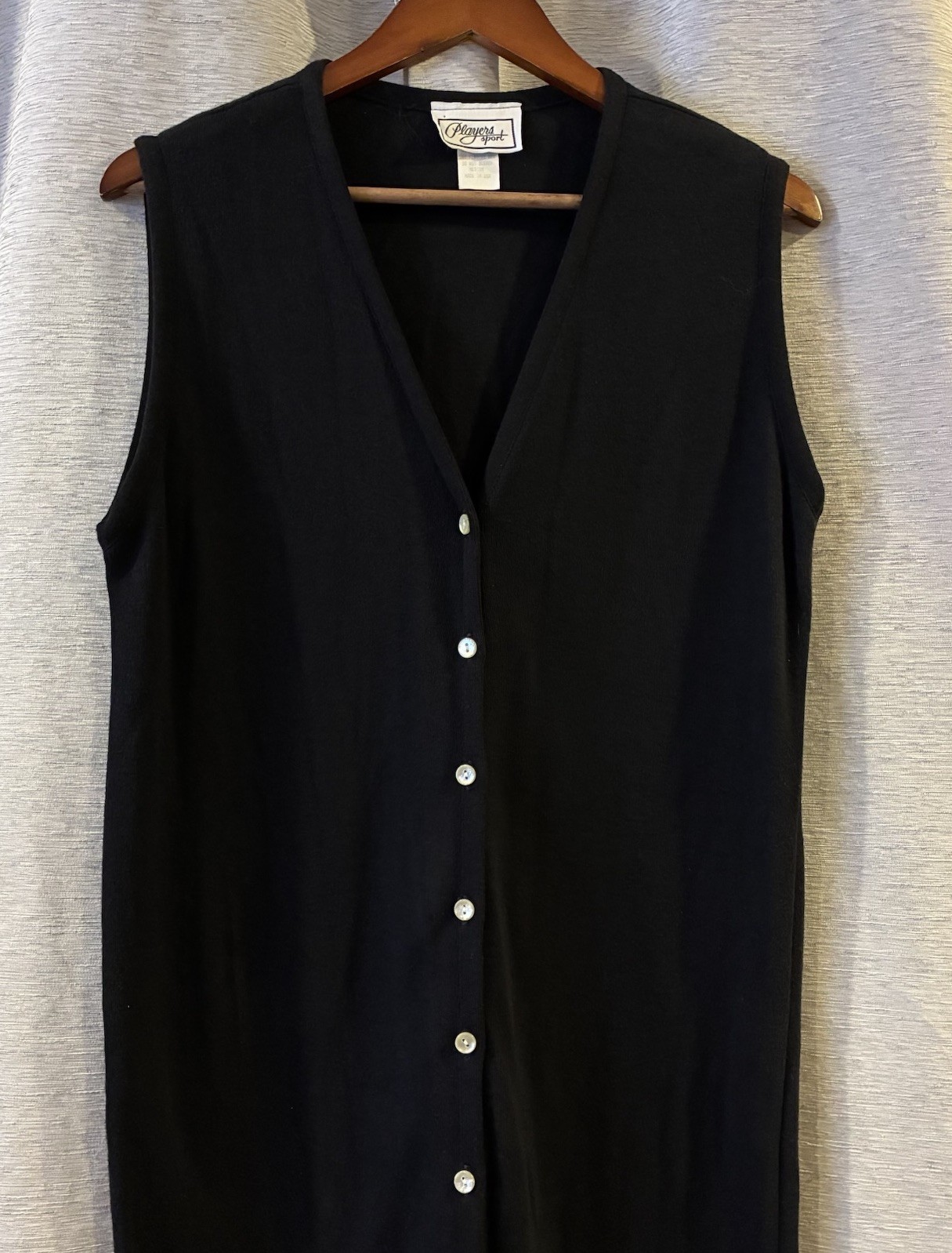 Vintage 90s Player’s Sport Button Up Dress Black Size Medium USA