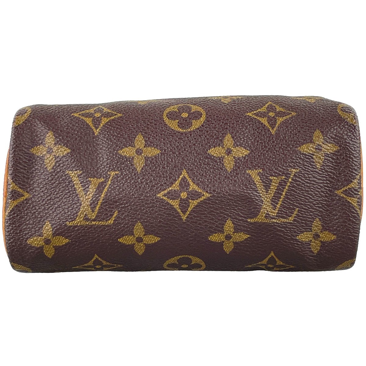 Louis Vuitton Monogram Mini speedy Leather Fabric Brown Handbag 4574