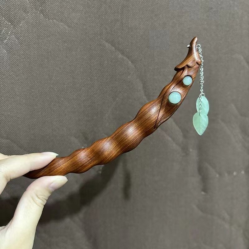 Vintage Red Sandalwood Hairpin Simple Chinese Style Hair Stick Accessories