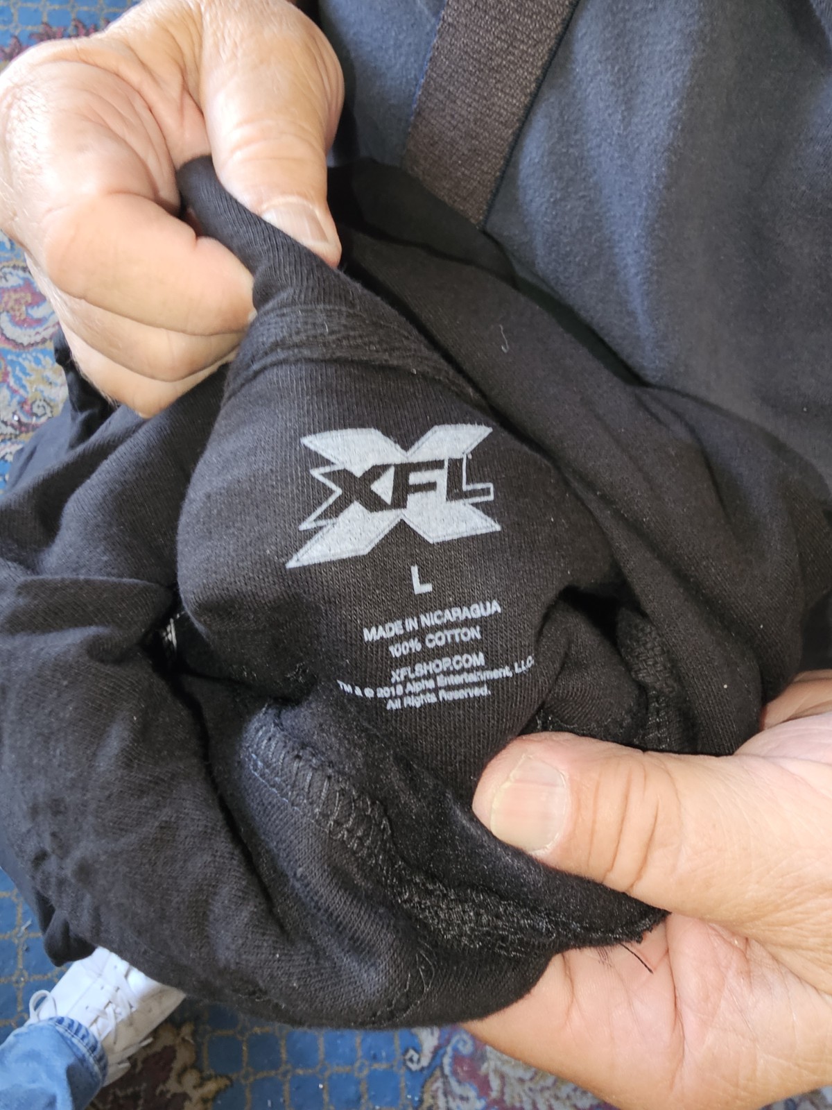 Mens Large Black Pullover XFL Hoodie, Seattle Dragons