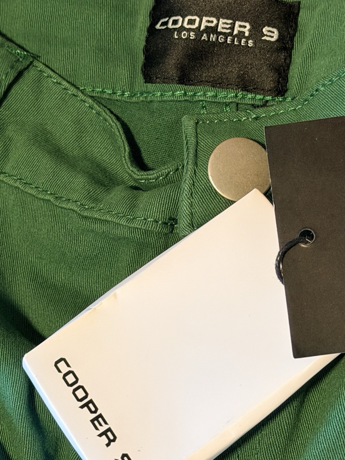 Cooper 9 36 Cargo Pants Men Green Cotton Twill Flared Logo Zipper Button