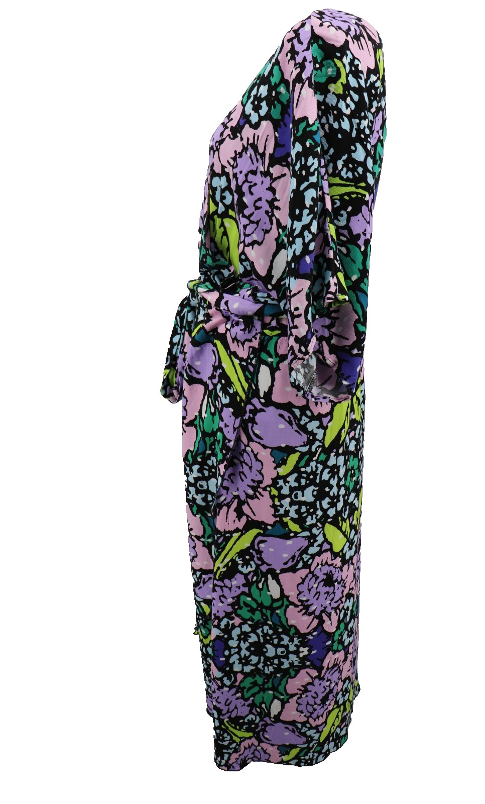 Melissa McCarthy Seven7 Midi Wrap Dress Womens Sz 1 X 14W 16W Purple Floral New