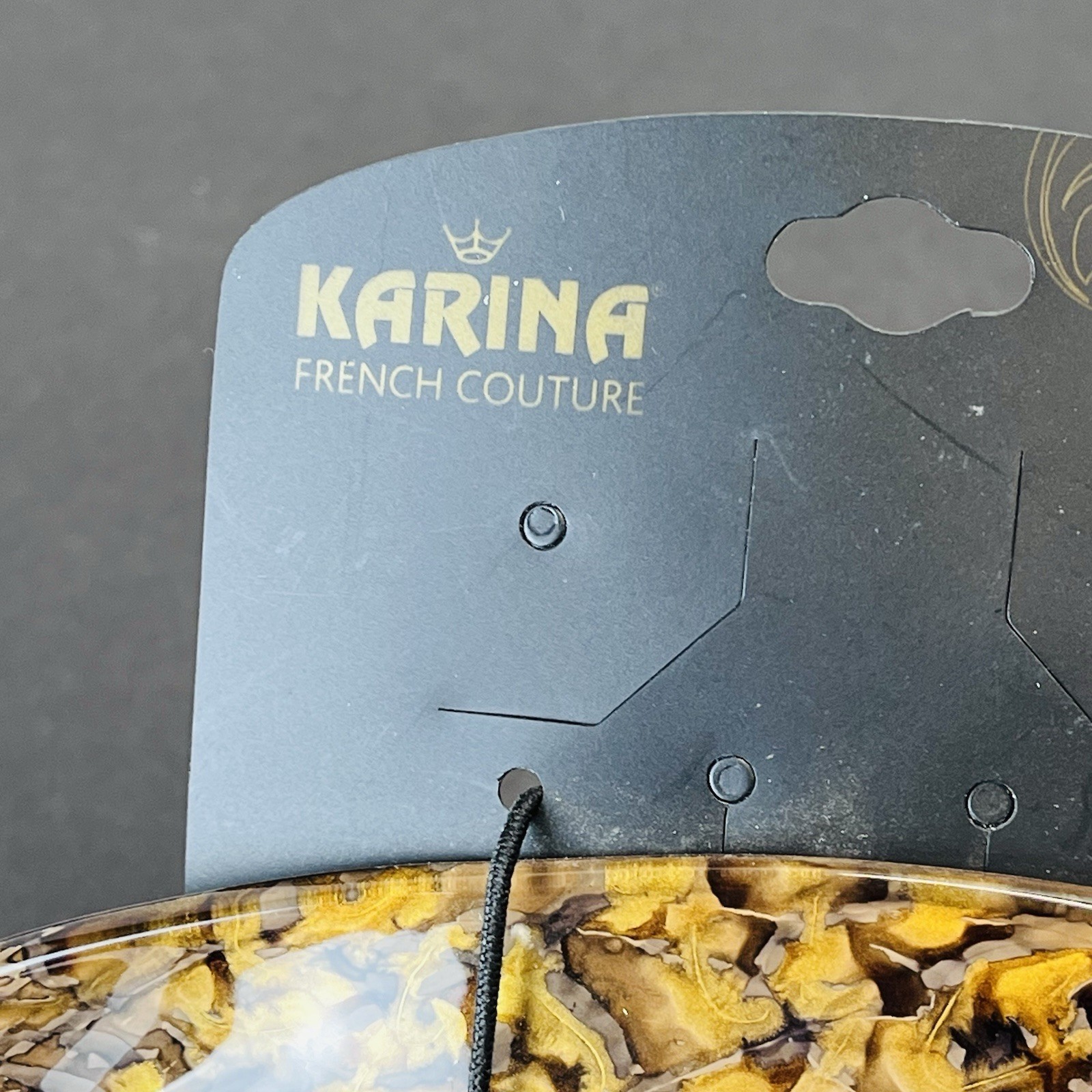 Vtg 1990s KARINA Marbled Lucite Hair Clip Comb – Lg 6.25” – Made In France – NOS