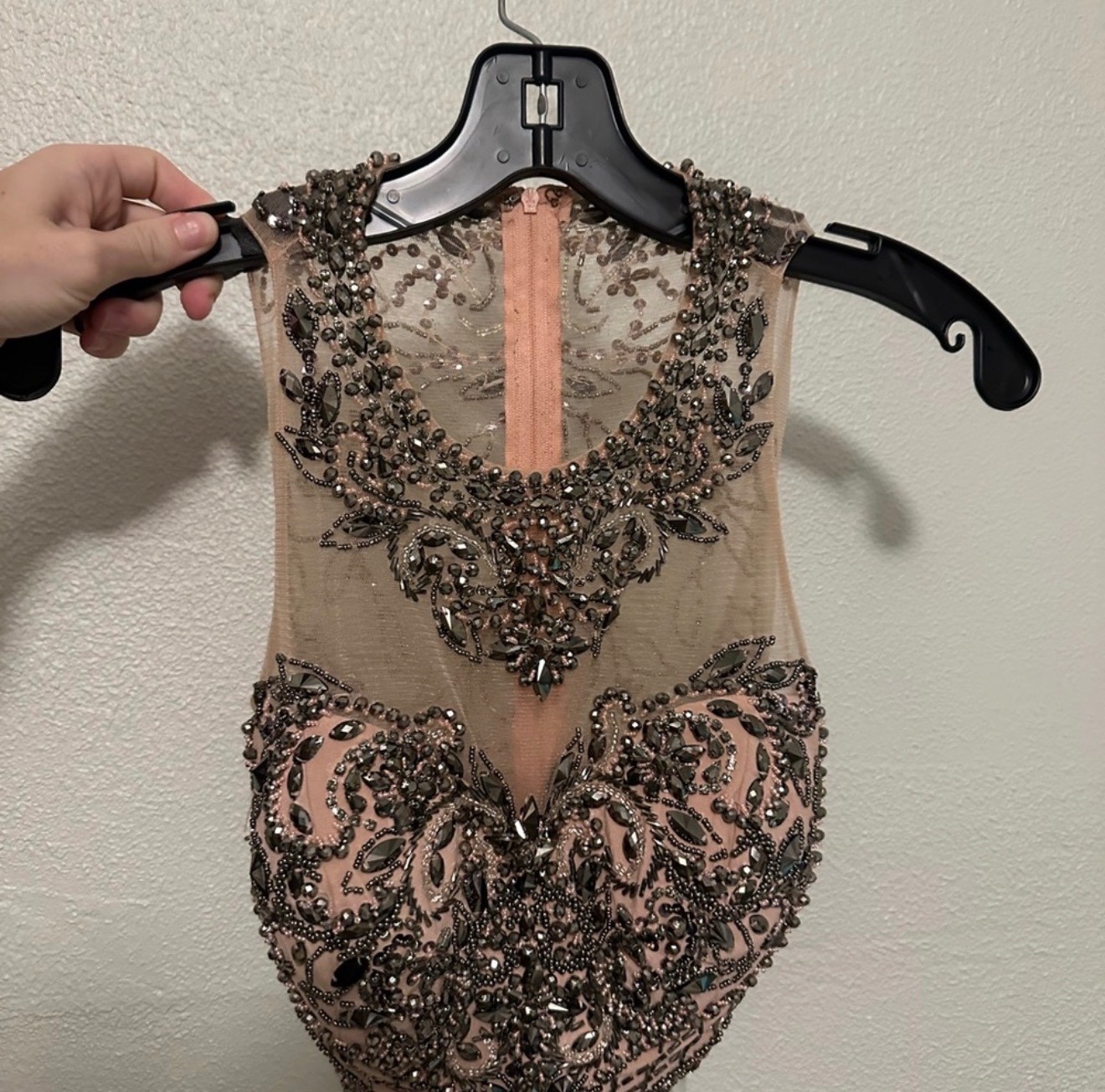 Alyce Paris Beaded Prom Dress in Pink and Brown