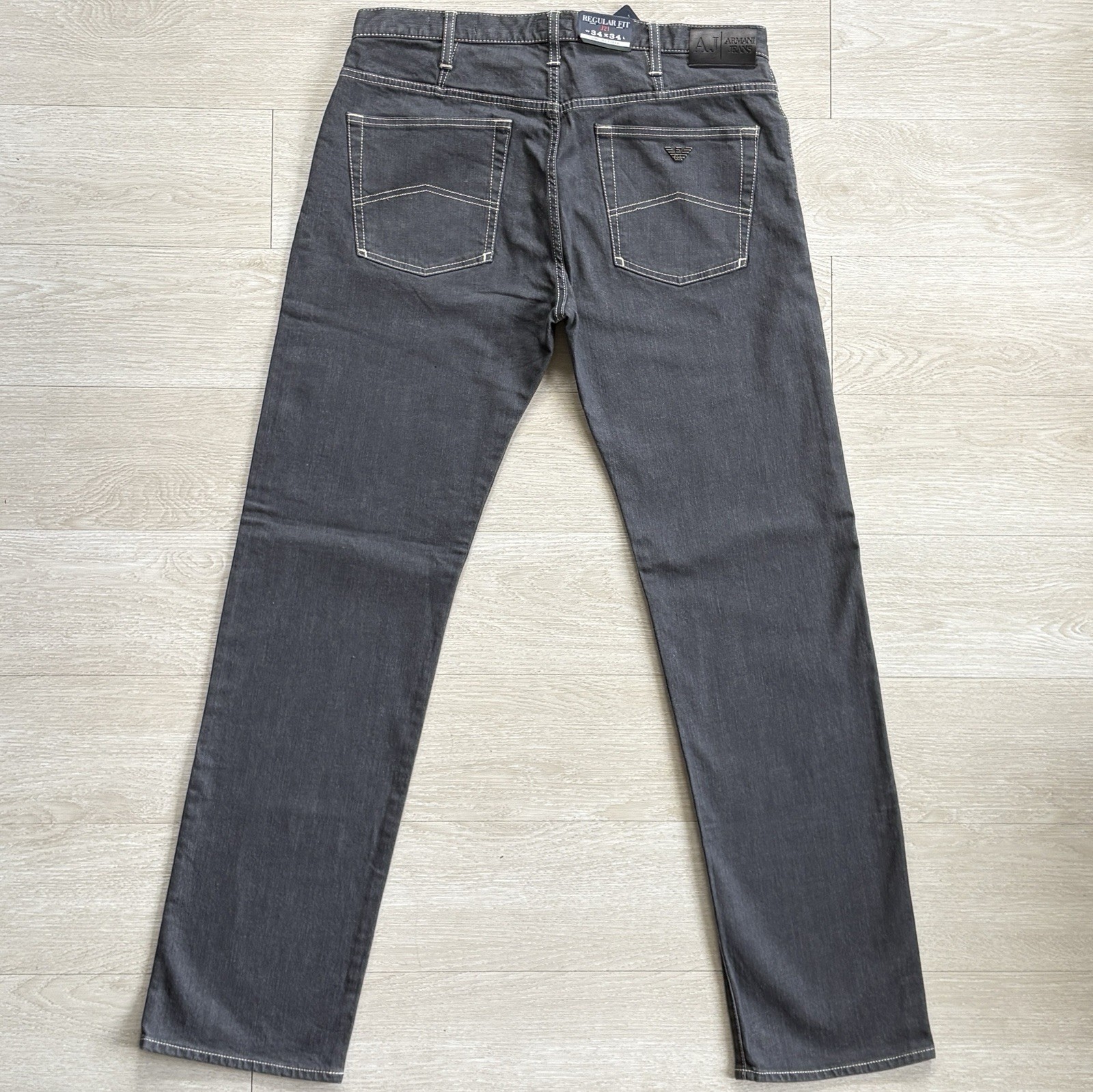 BNWT Emporio Armani Jeans J21 Regular Fit Stretch Denim W34 L34 Grey Mens