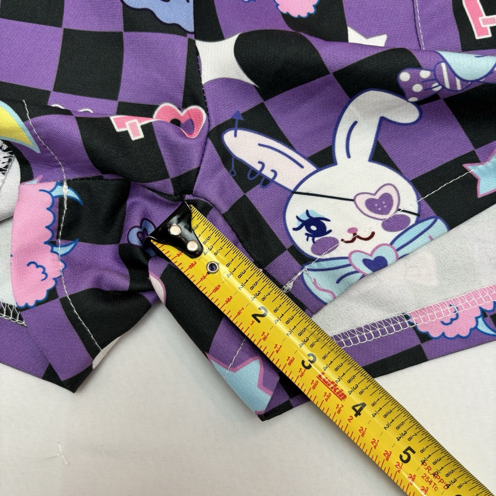 Romwe Anime Cartoon Print Checkerboard Pinafore Romper Size Small