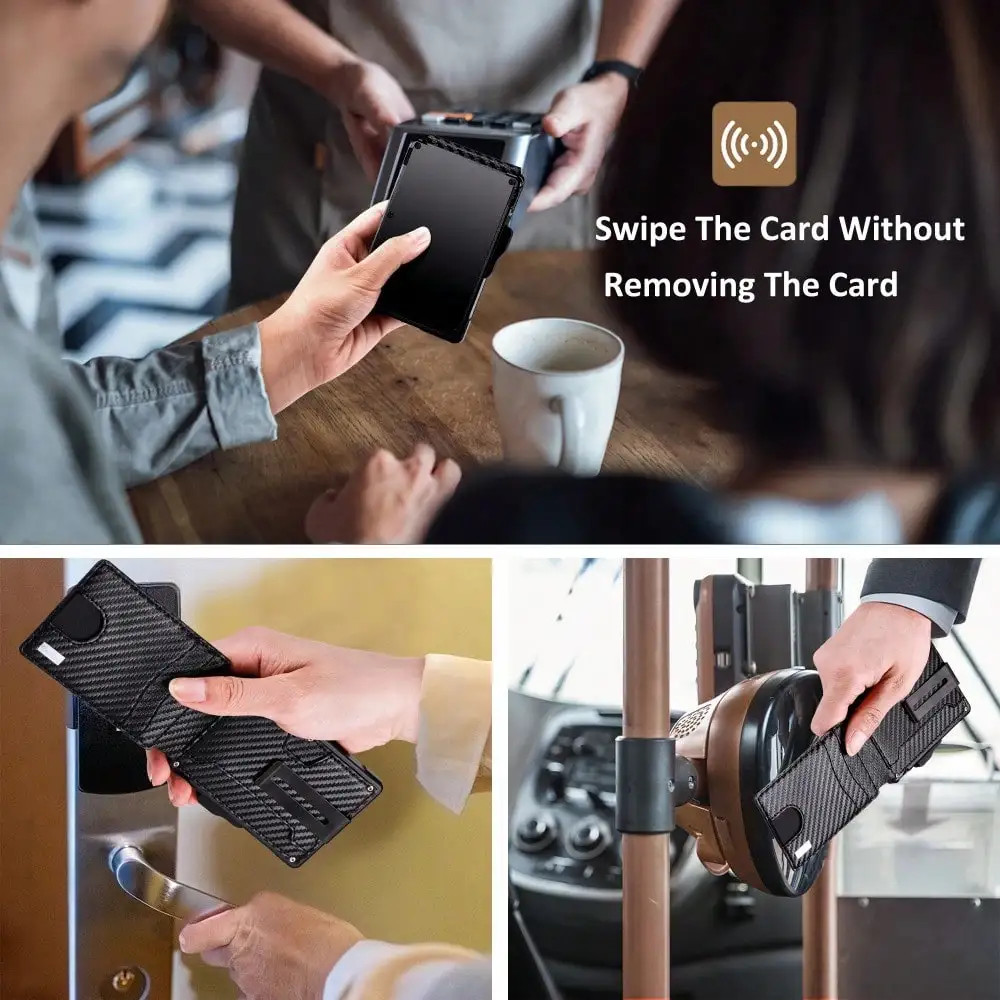Wallet for Men, Mens Minimalist Wallet 9-13 Cards, Slim Compact Wallet with Mone
