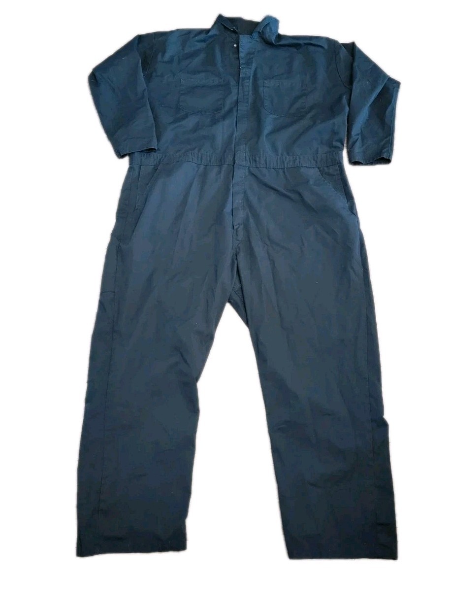Vintage Cintas Mechanic Coveralls Mens 56 Regular 4XL Navy Blue Workwear USA