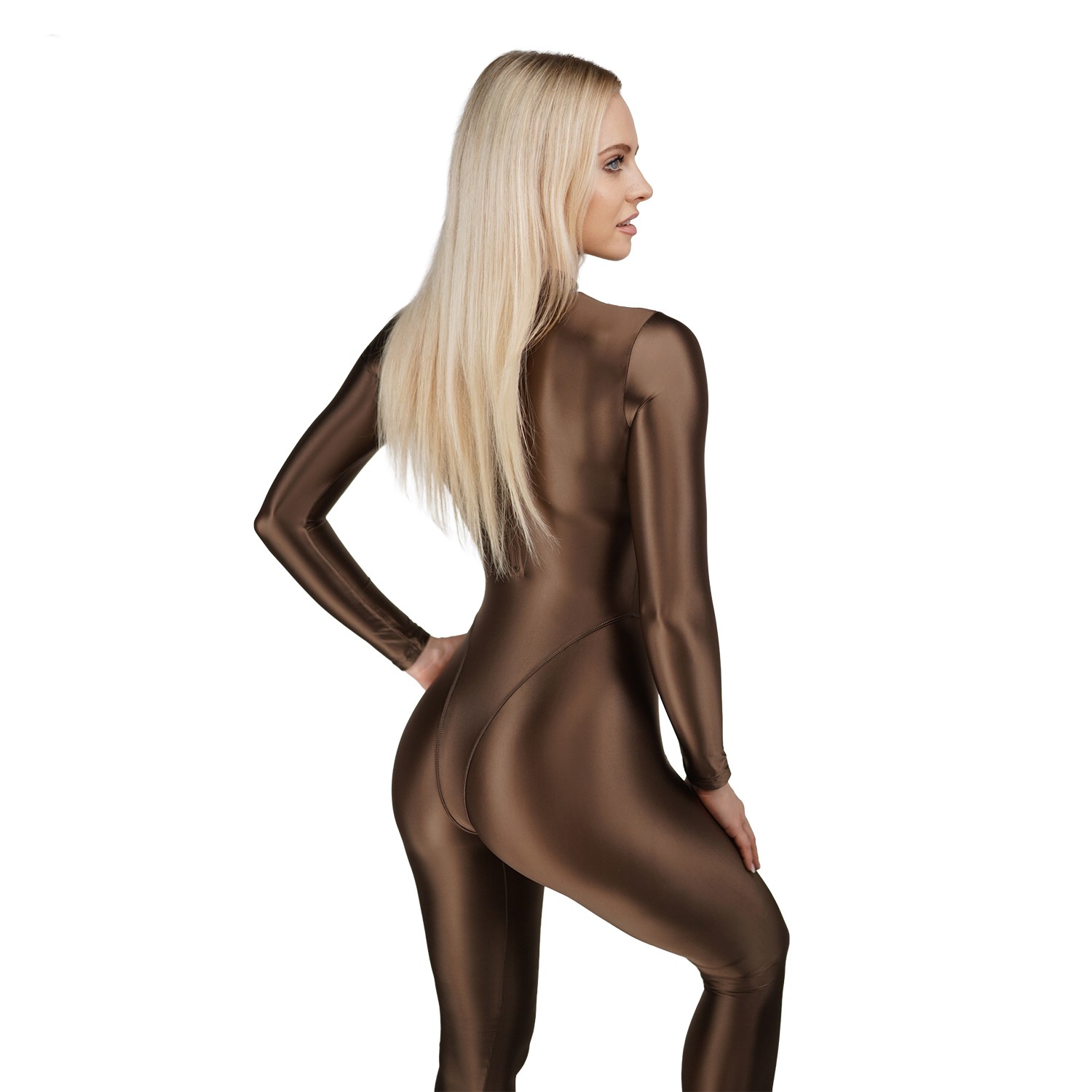LEOHEX Women Glossy Swimwear Jumpsuit Bodysuit Playsuit Rompers Playsuit Cosplay