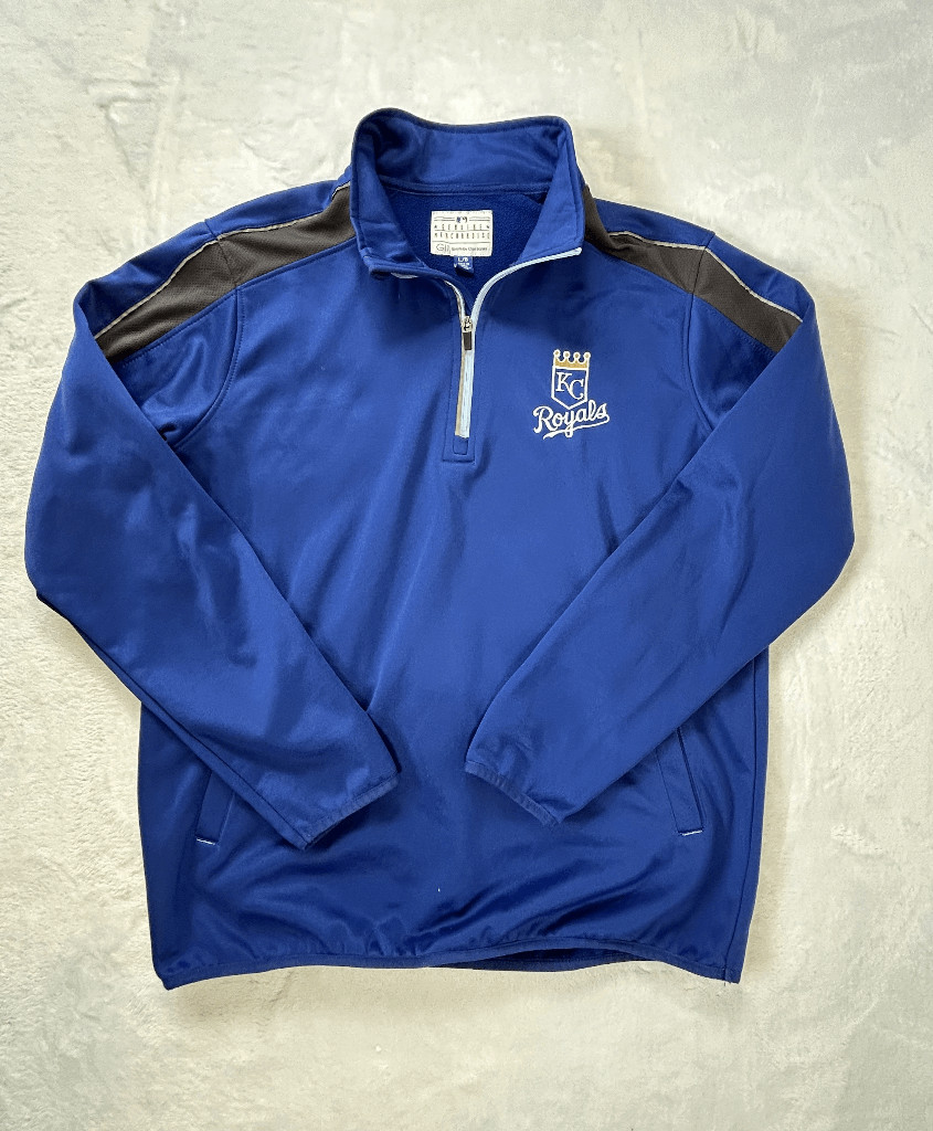 Kansa City Royals Blue 1/4 Zip Pullover w/ Pockets Genuine Merchandise Size L