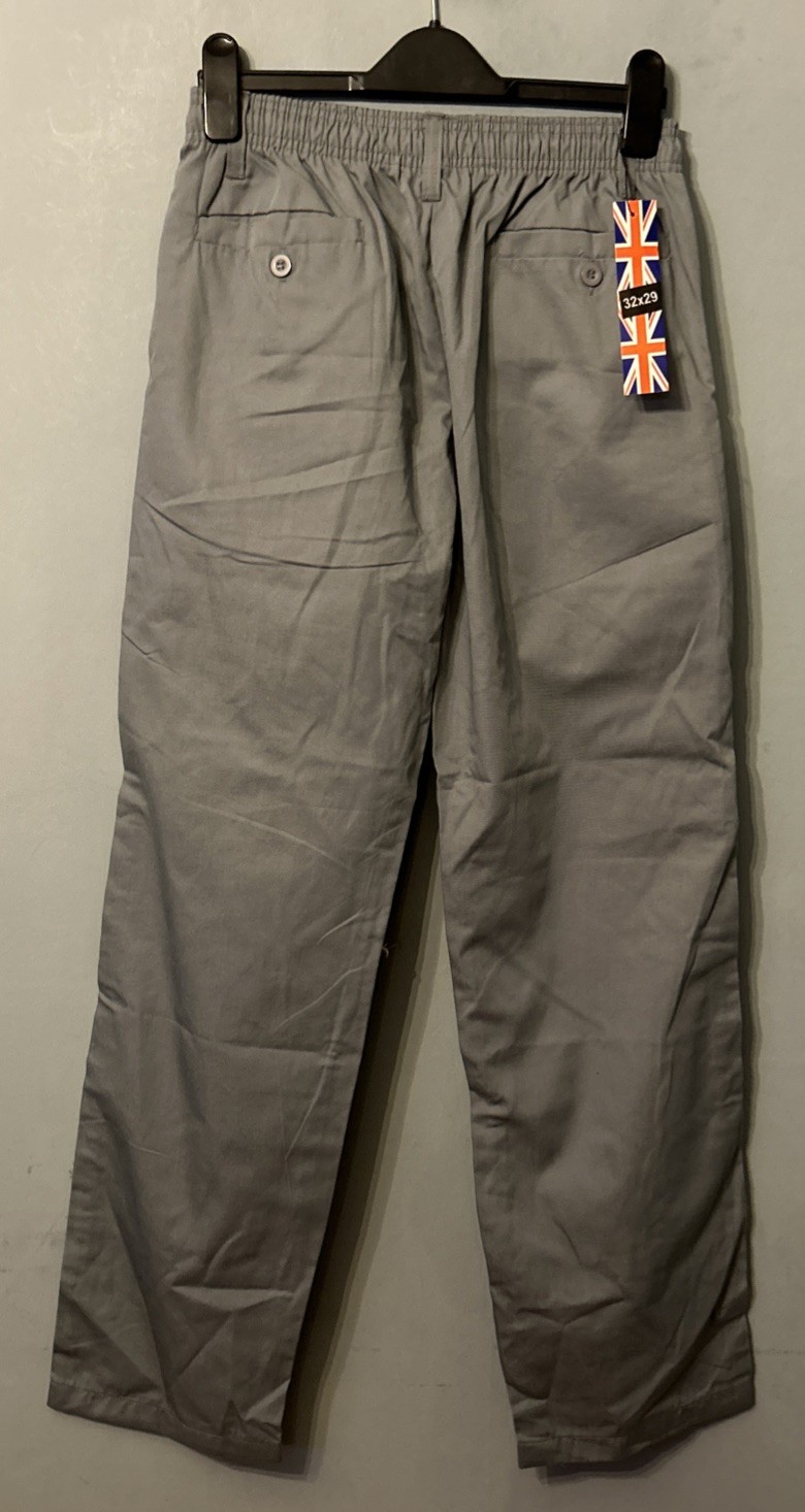 Grey Cotton/polyester blend Trousers Size S L29 W32