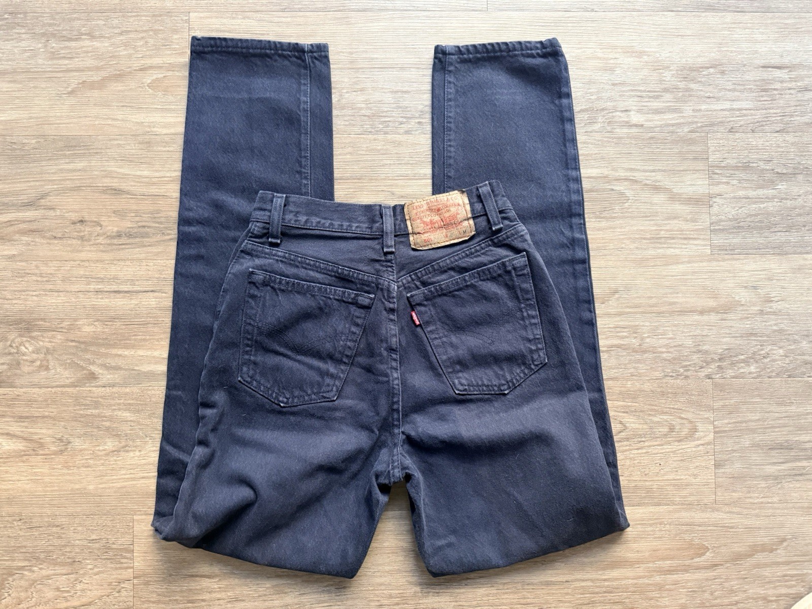 Vtg 1994 Levis 501 Navy Blue High Waisted Jeans Petite 24×31 Made in USA 90s