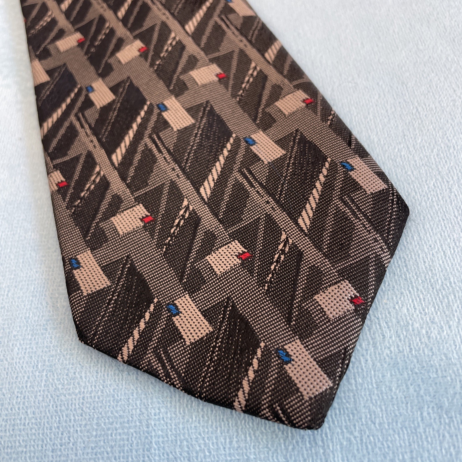 TREVIRA Collection Vintage 90s Cybergoth Made USA Tie Gray Steel Punk 3″ 58″