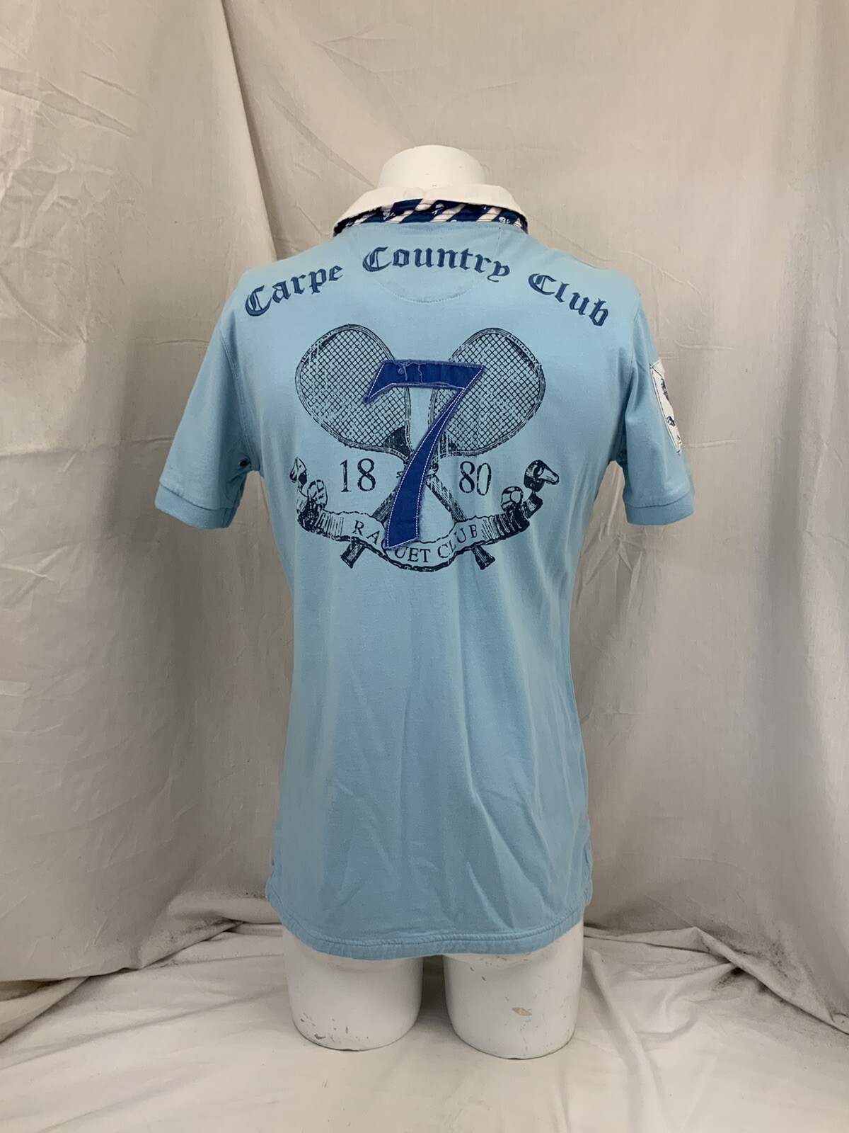 Carpe Shirt M Blue Polo Short Sleeve 100% Cotton NWT YGI W1-184