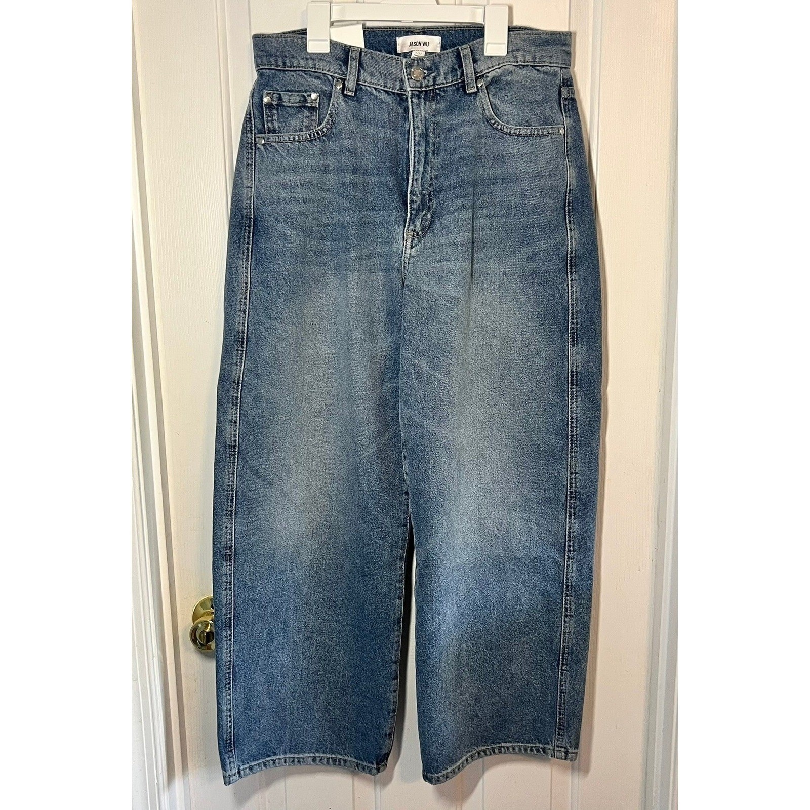 Jason Wu Jaime Barrel Ankle Jeans NWT Salt Lake Blue Eco Friendly Size 6