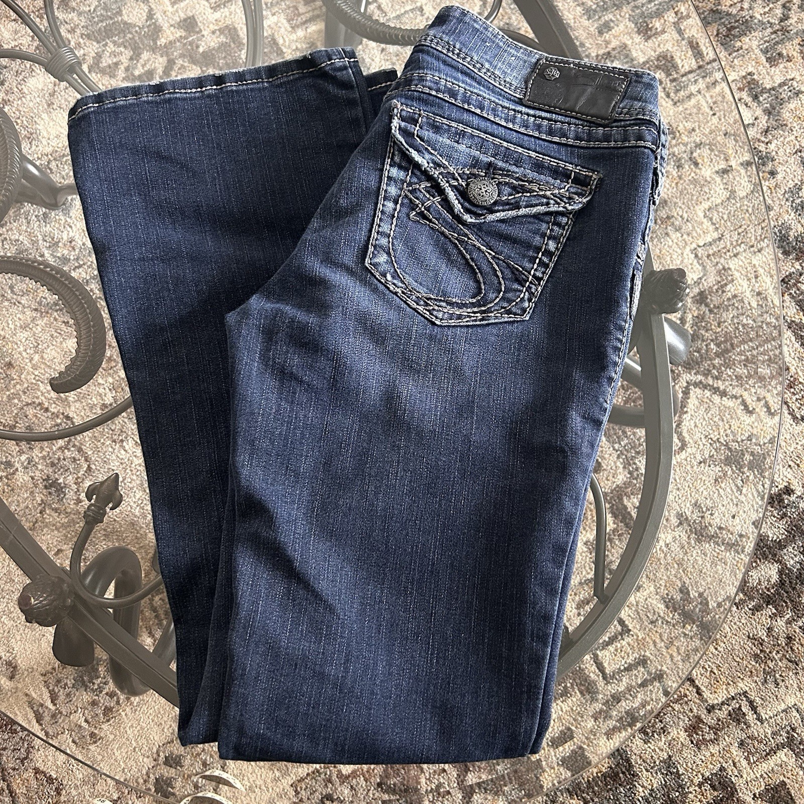 Silver Jeans Co. Women’s Bootcut Dark Wash Blue Denim Jeans 5-Pocket