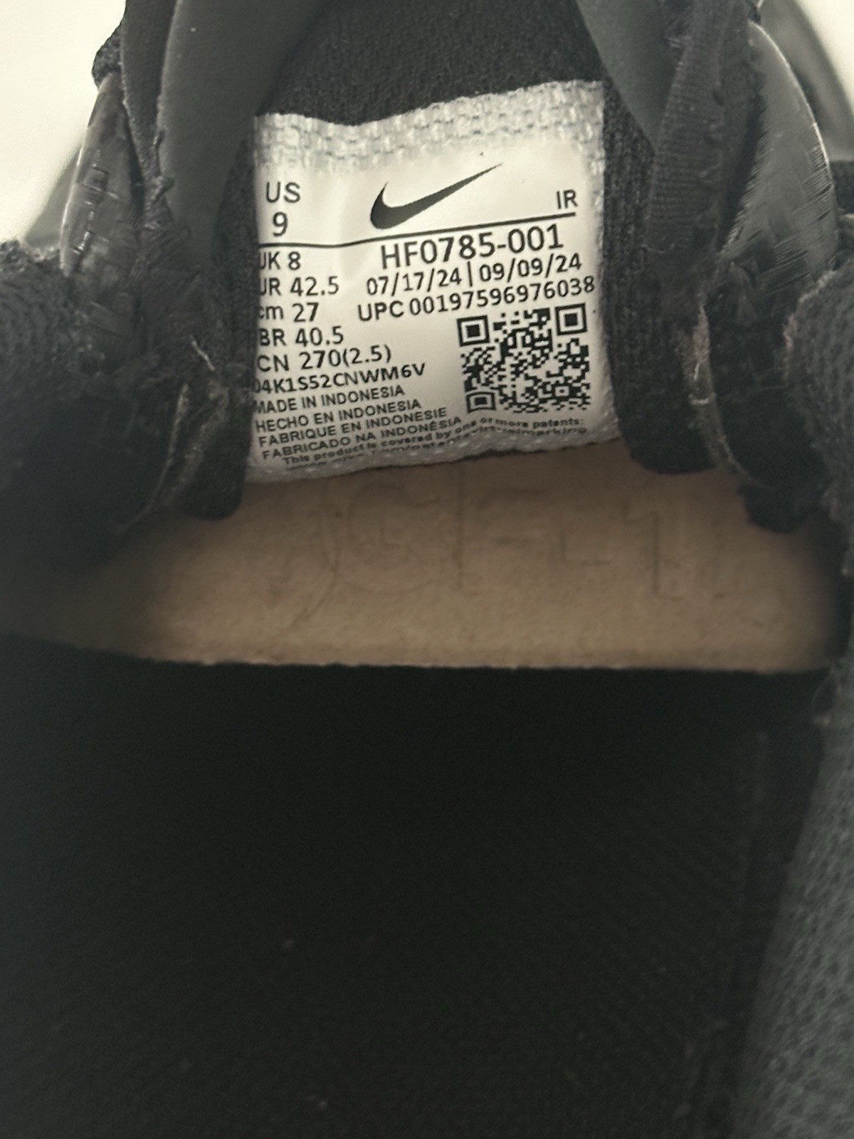 Nike Air Max Plus TN Black Size 9