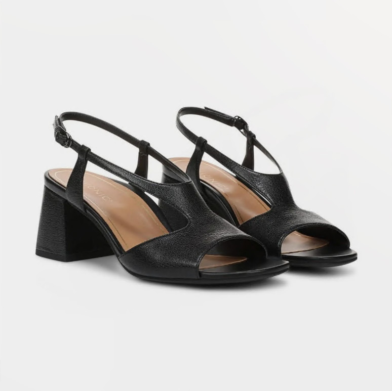 VIONIC Women’s Sandal Raquel Heeled Sandal Black Leather