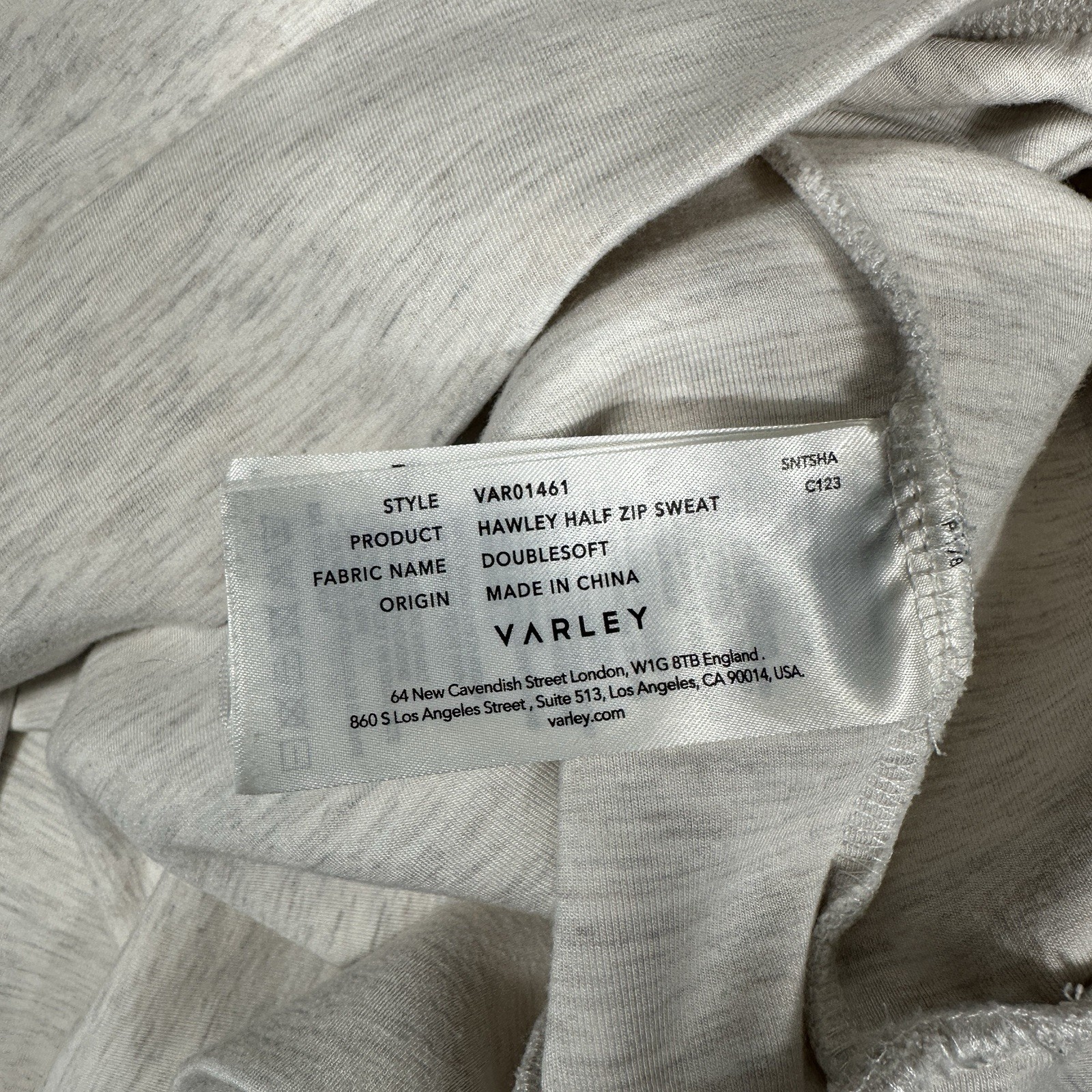 Varley Hawley Half-Zip Sweatshirt Beige Gray Women’s Large Oversized Athleisure