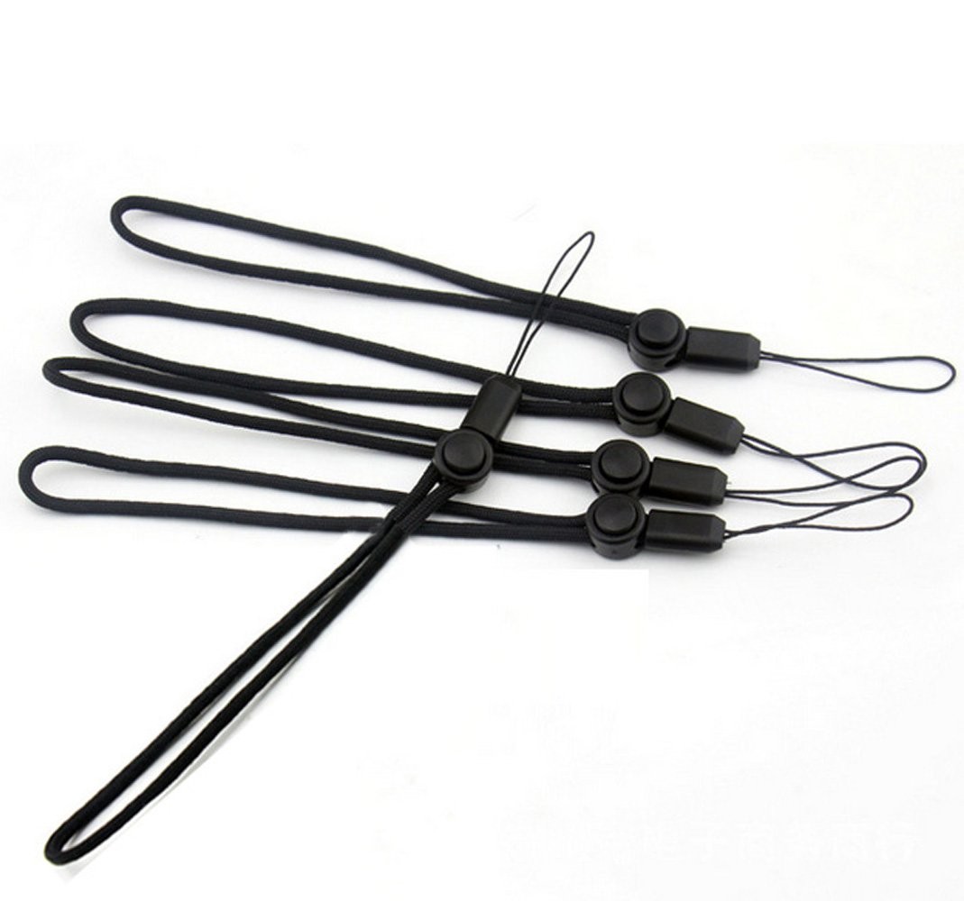 YOUOWO 5 Pack Nylon Lanyards Adjustable length,For USB Flash 5 Pack-black