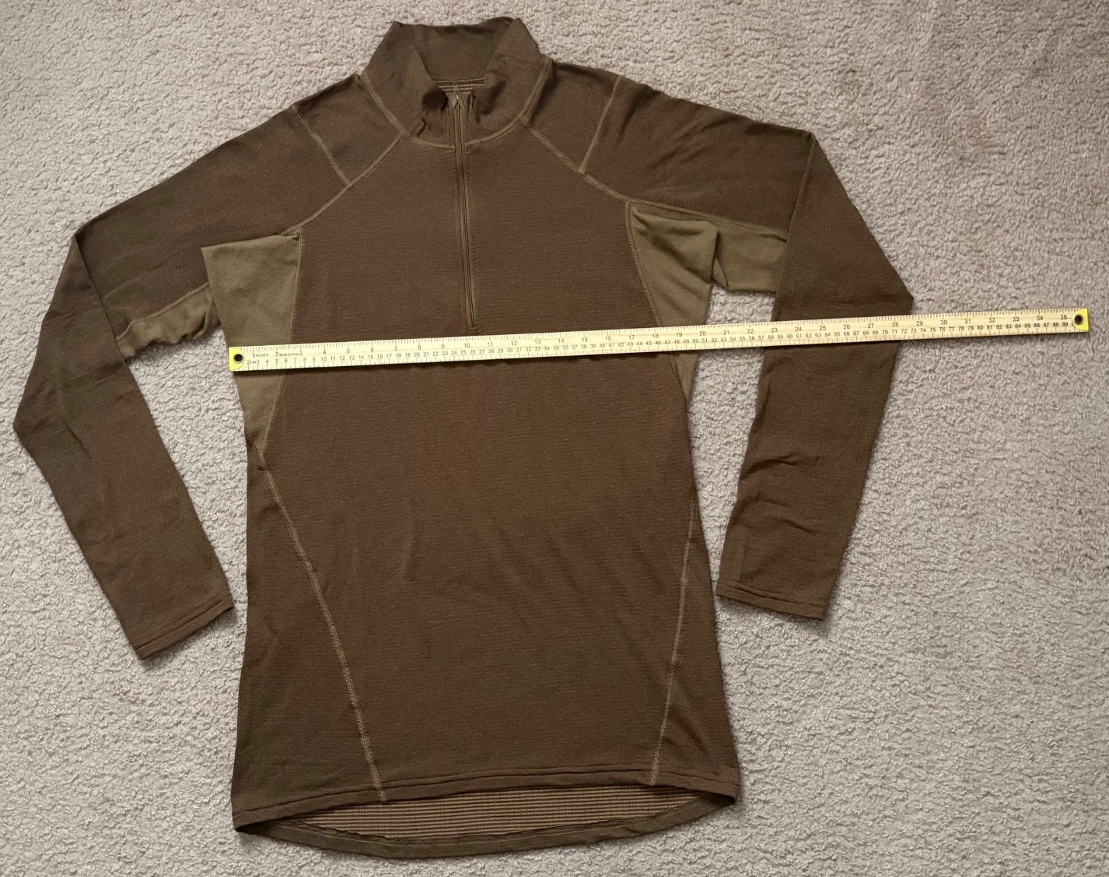 Beyond Clothing Systems men’s Brown 1/4 Zip CC1 Pullover Base layer L Long USA