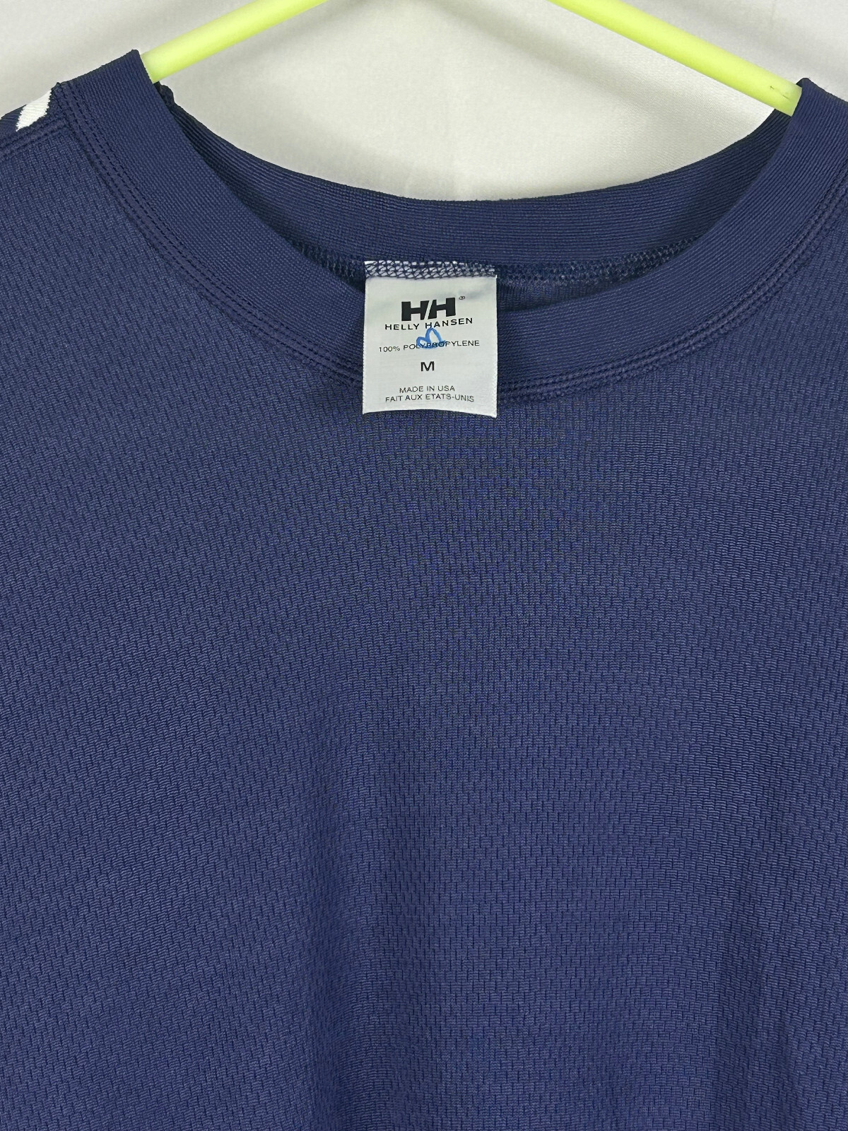 Helly Hansen Base Layer Top T Shirt Womens Medium Navy White Long Sleeve Knit