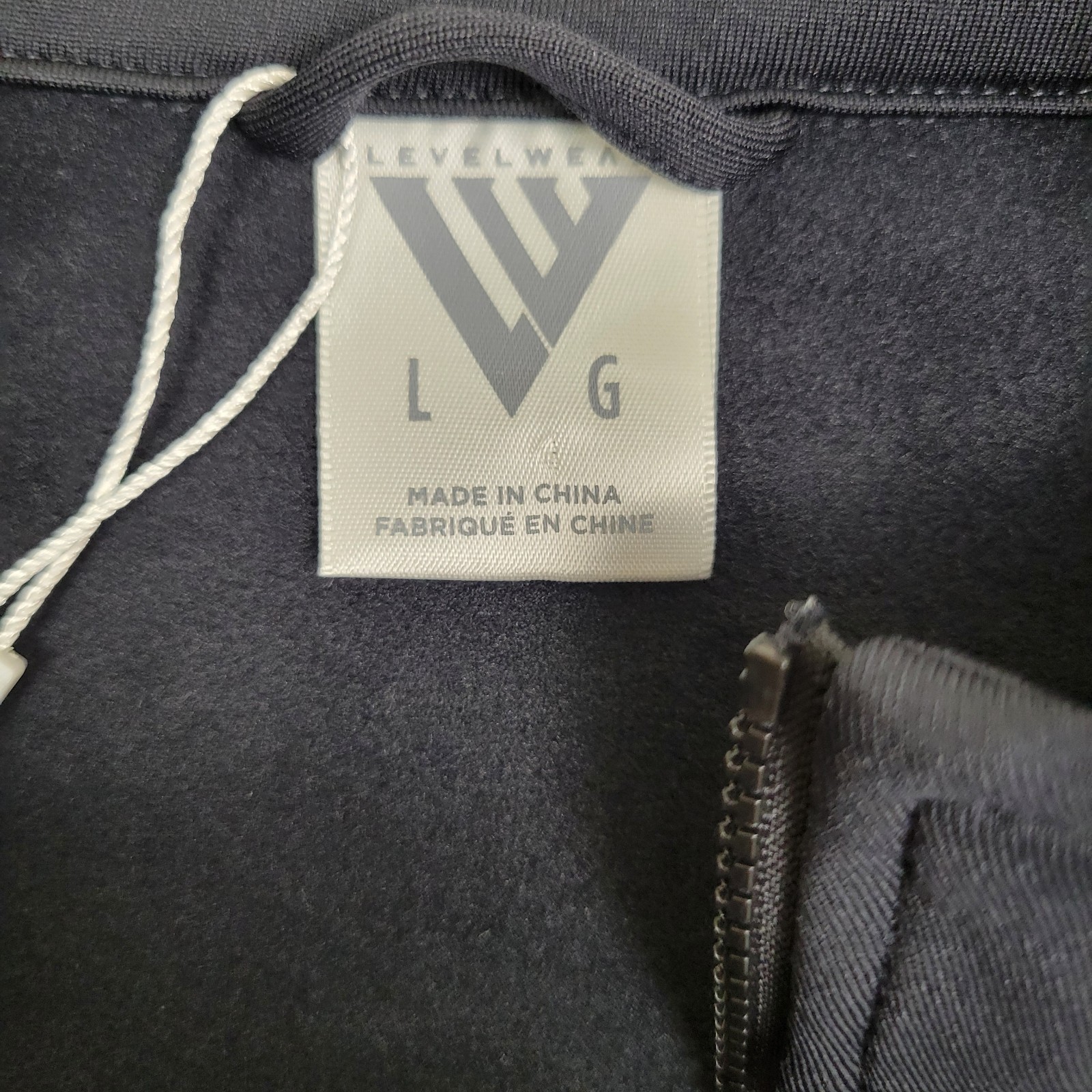 Level Wear Womens Large Black Long Sleeve Golf Performance 1/4 Zip Pullover NWT