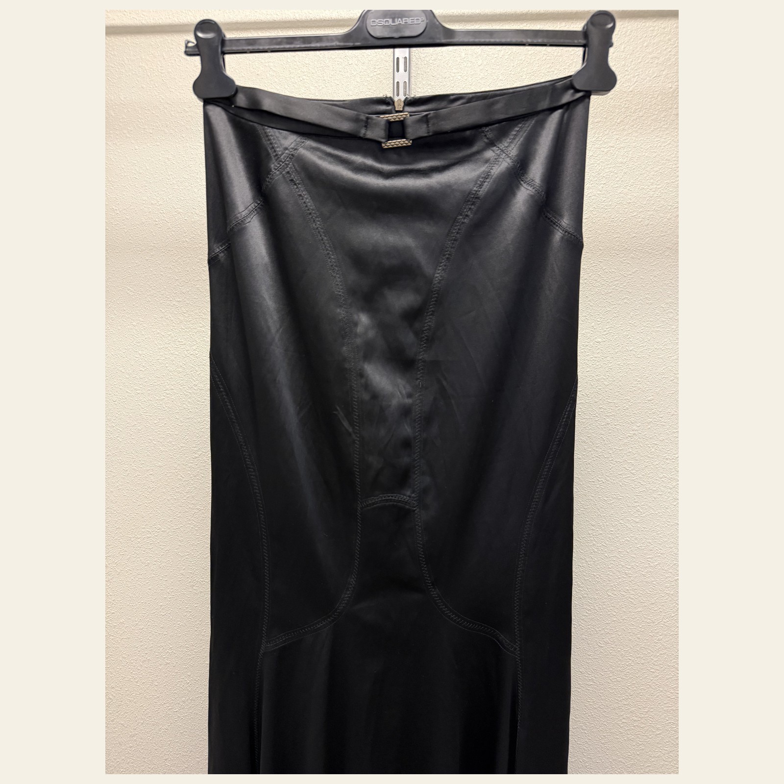 Just Cavalli Black Satin Corset Bustier Top Mermaid Maxi Skirt Set IT 44 42