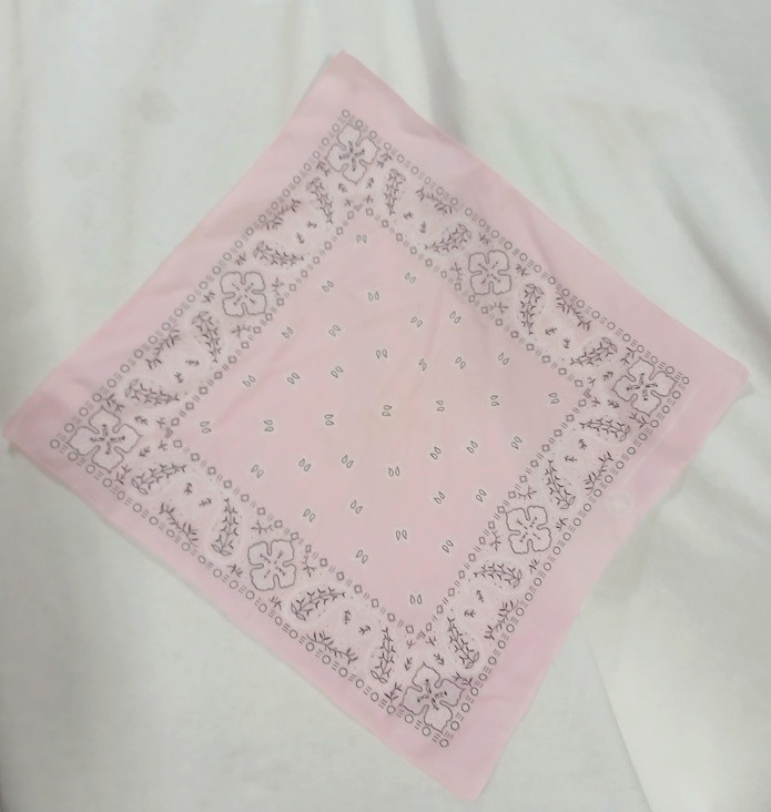 Light Pink Floral Paisley 21″ x 22″ Square Cotton Blend Wamcraft Bandana Scarf