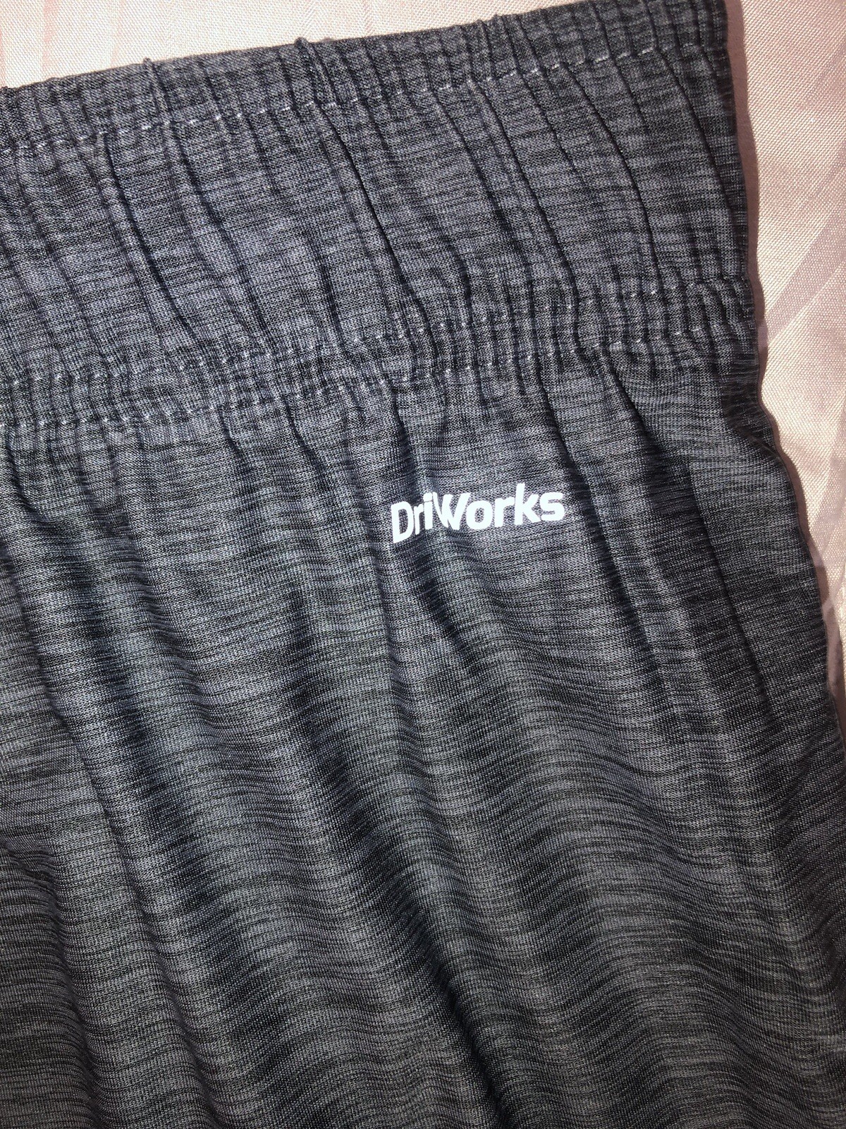 Athletic Works Men’s Knit Jersey Shorts Greystone Heather Elastic Waist L 36-38