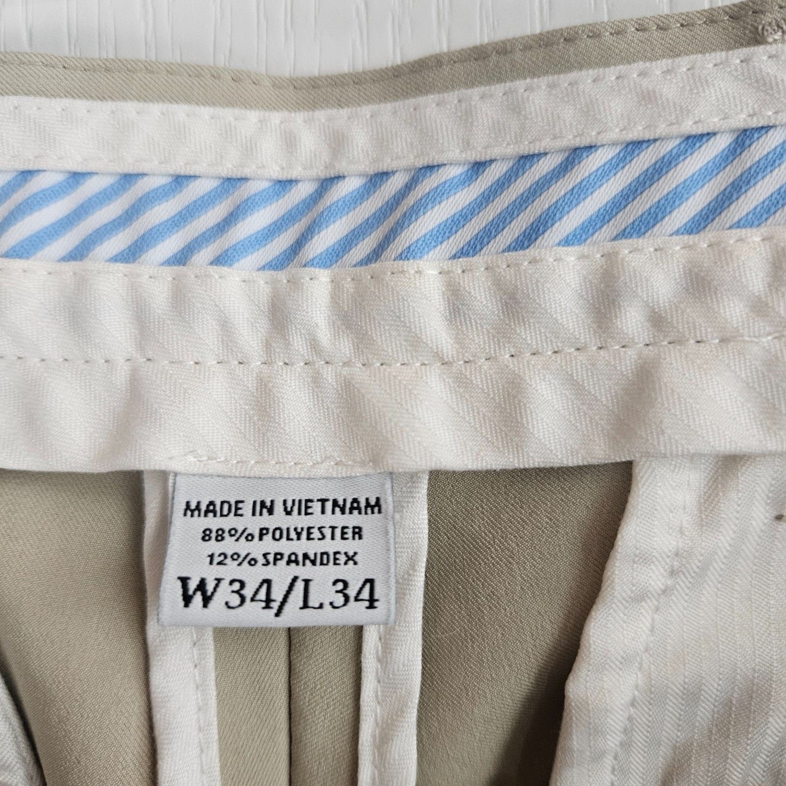 Foot Joy 34X31 Golf Pants Khaki Stretch Technical Tan Straight Leg
