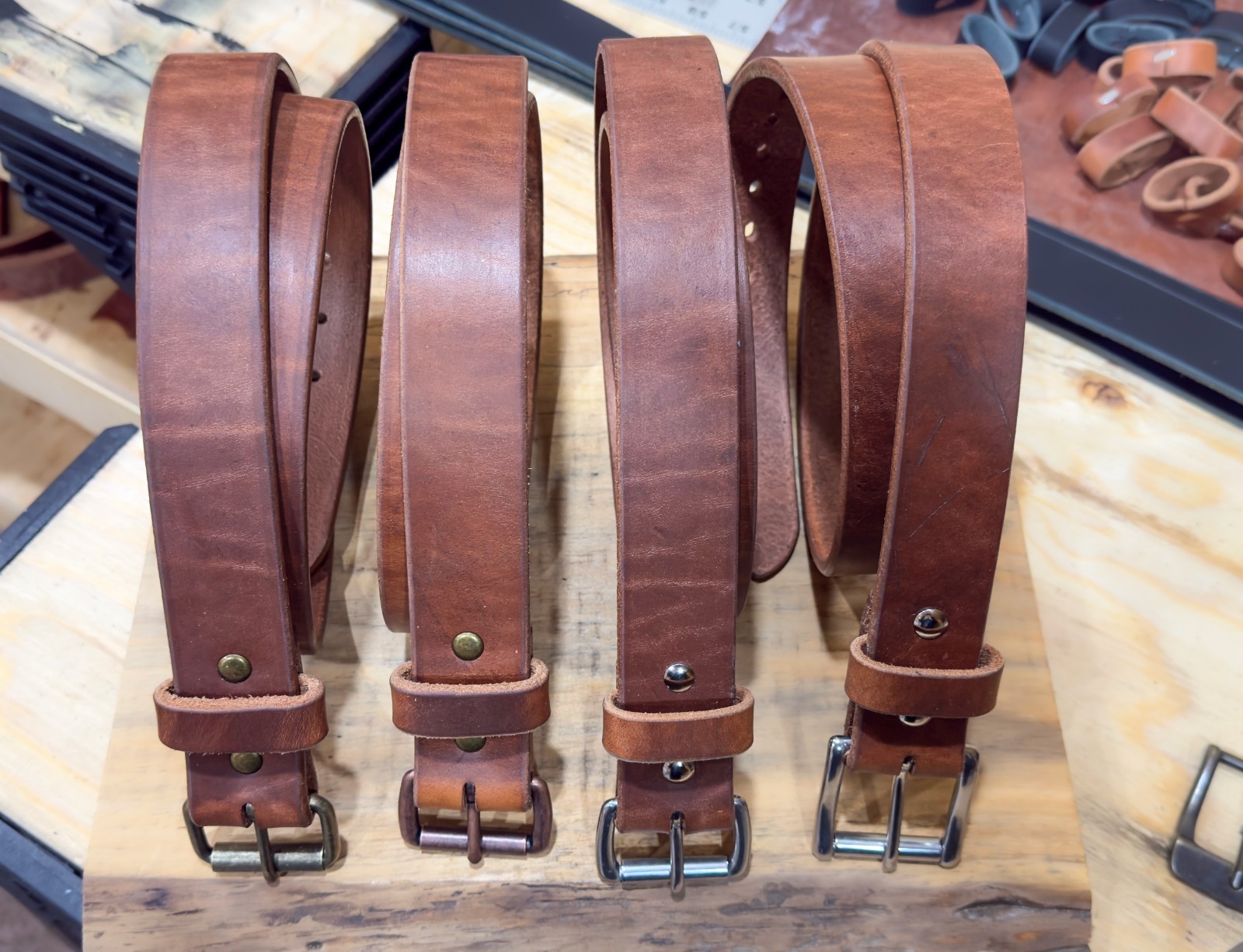 Heavy Duty 1.5″ Harness Leather Belt Full Grain CCW Gun Belt USA Made Handmade