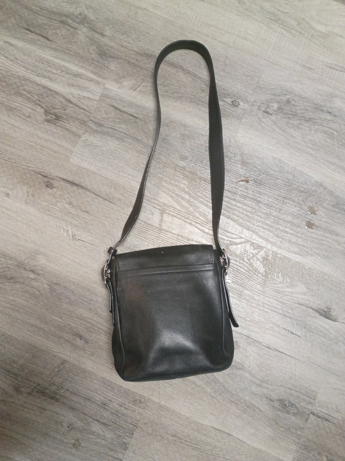 Vintage Coach Legacy Studio Flap Medium Crossbody Bag Black Leather H9Z 9145
