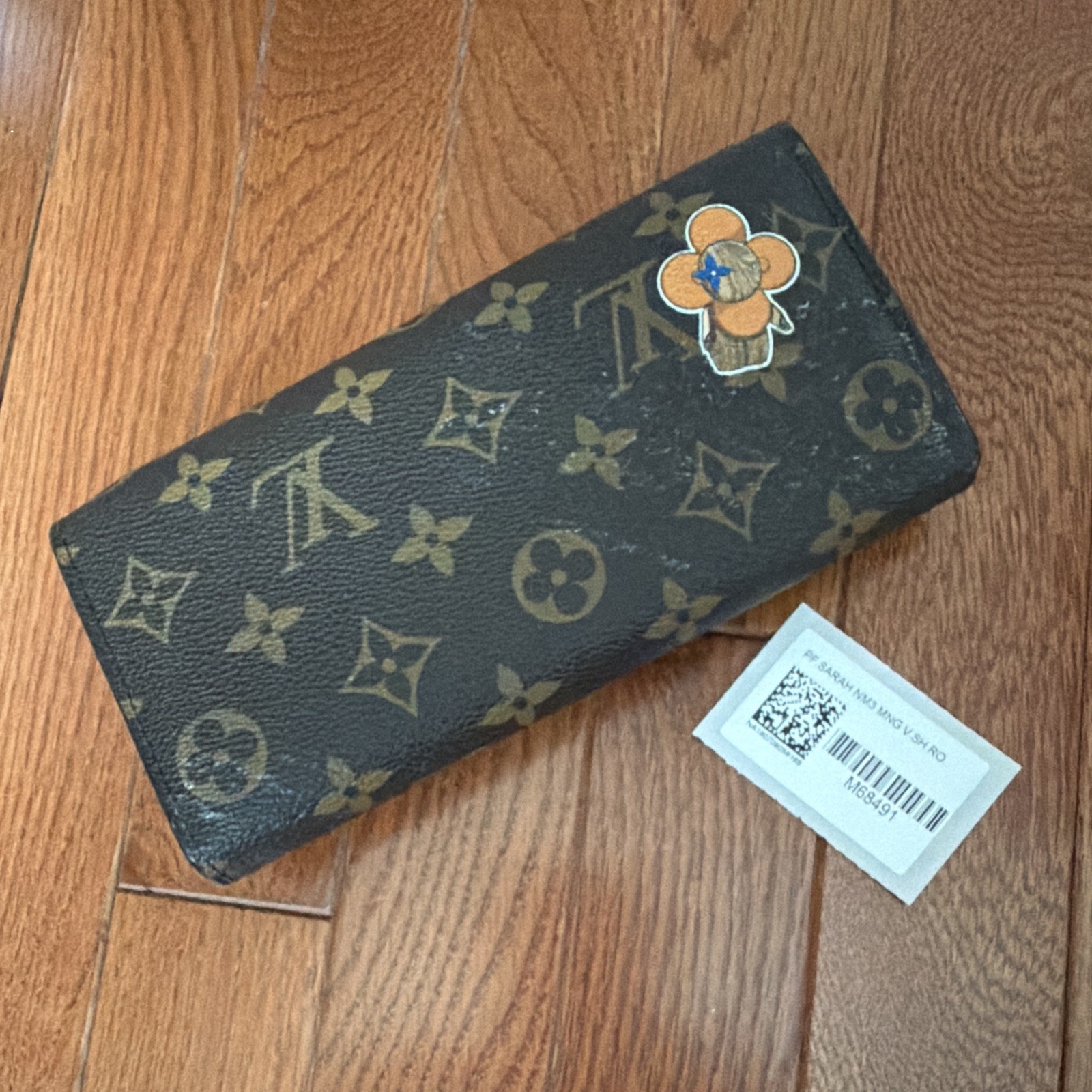 Louis Vuitton Monogram Envelope Wallet for Women Brown/Red Credit Card Folding