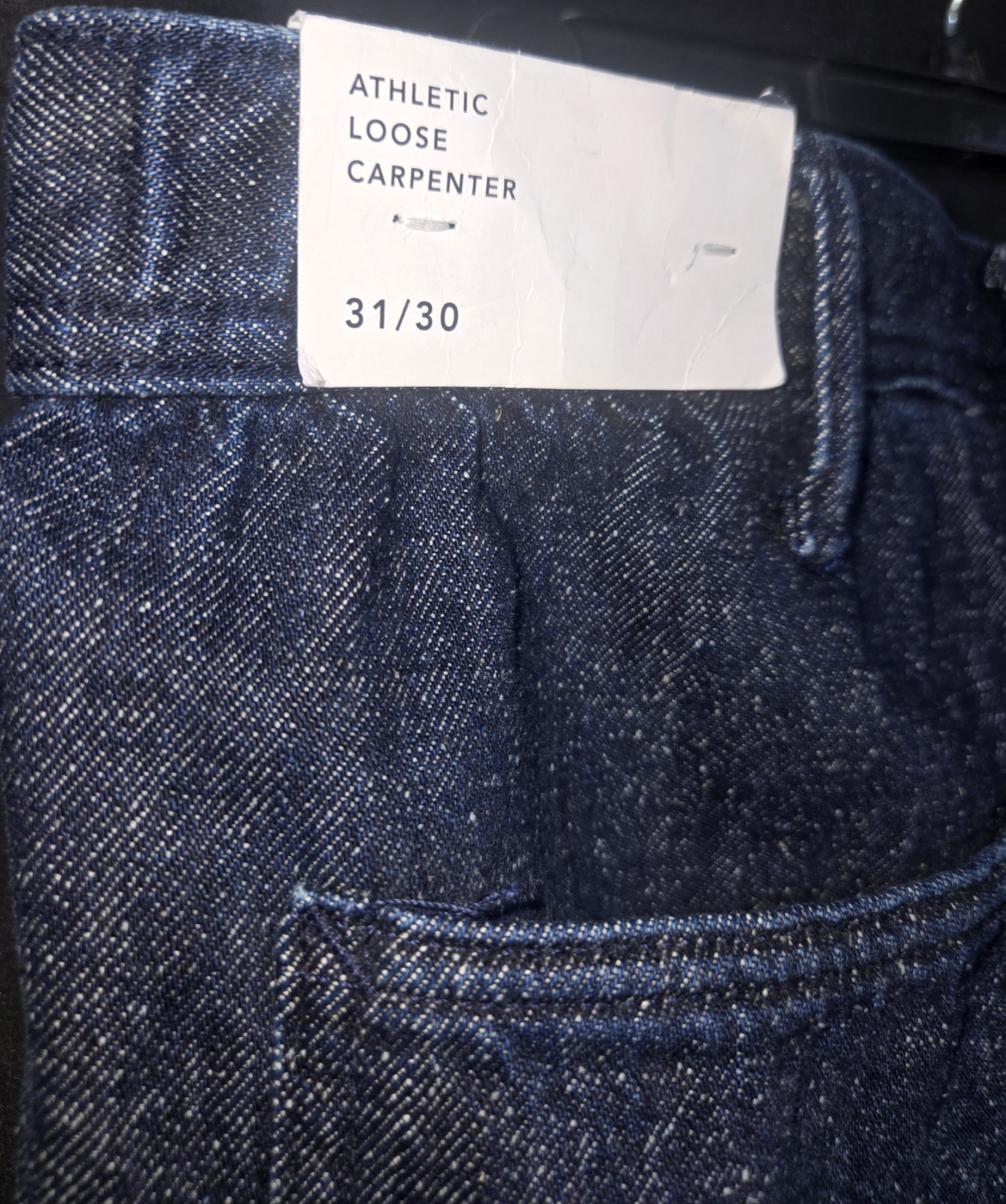 American Eagle 31×30 Athletic Loose Carpenter Jeans Double Knee Indigo Shatter