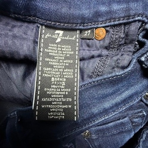 7 For All Mankind High Waist Ankle Skinny Jeans Dark Wash AU8431005 Size 27