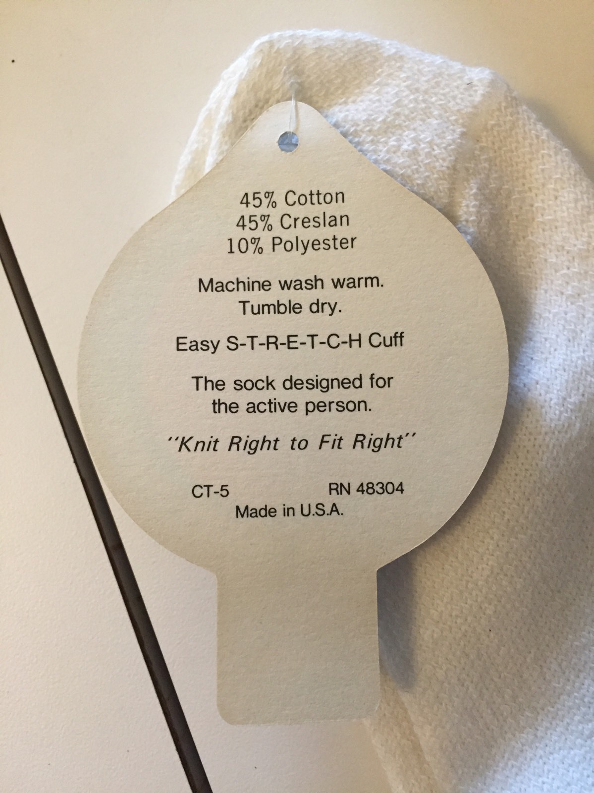 PLUSH terry turn cuff action sport socks 45% creslan vtg NWT girls size 6-8.5