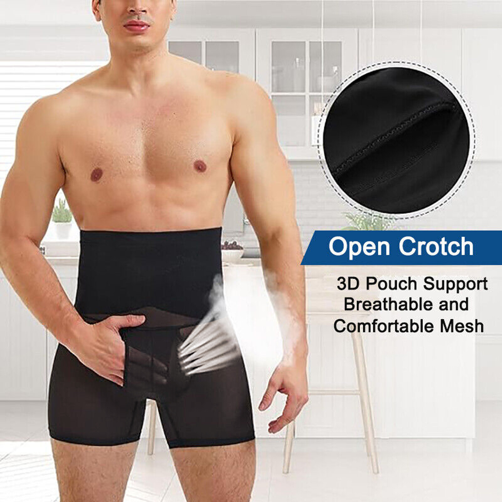 Fajas Colombiana para Hombre Stomach Shaper Boxer Brief Breathable Shapewear Men