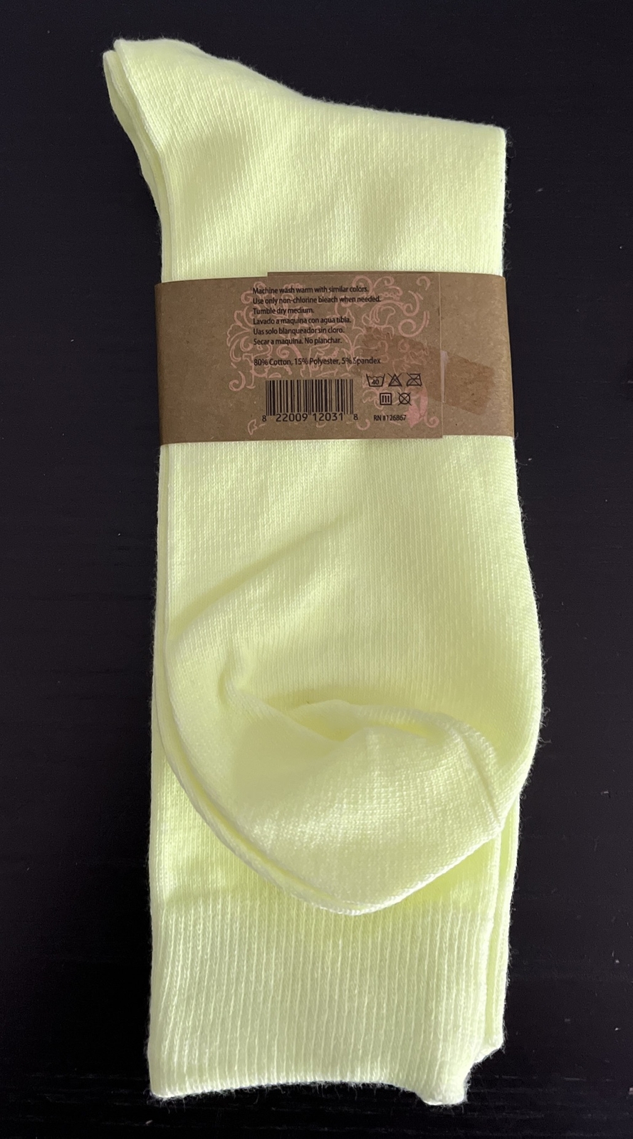 FineFit Cotton Comfort Sock Size 10-13 Neon Tropical Green