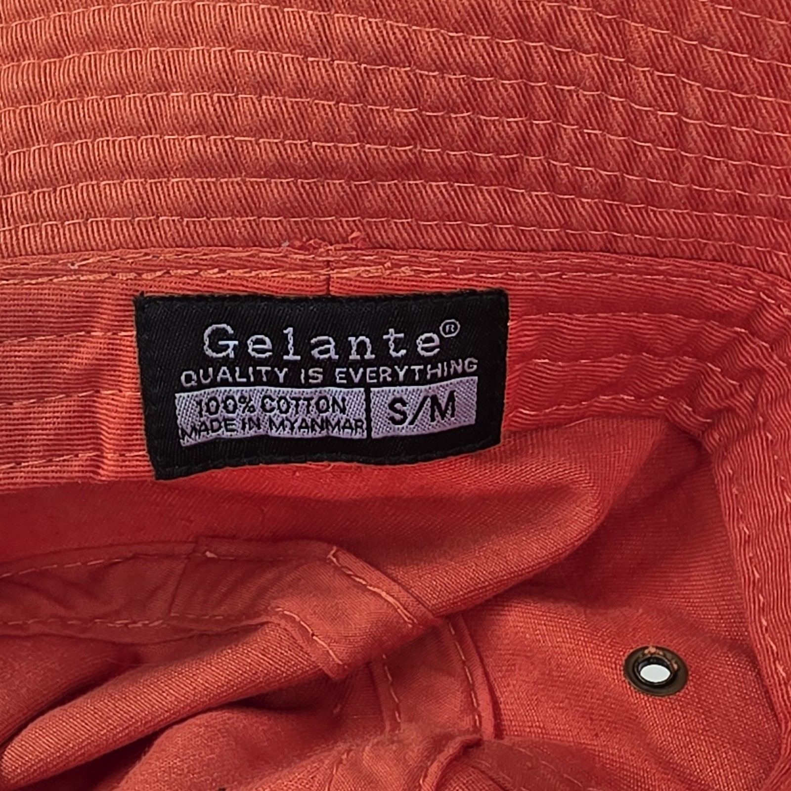 Gelante Bucket Hat Orange Cotton Sun Hat Unisex Size S/M Outdoor Fishing Hat