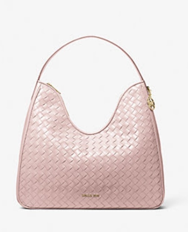 Pink Michael Kors Outlet Nayla Medium Woven Shoulder Bag – Rose Poudre