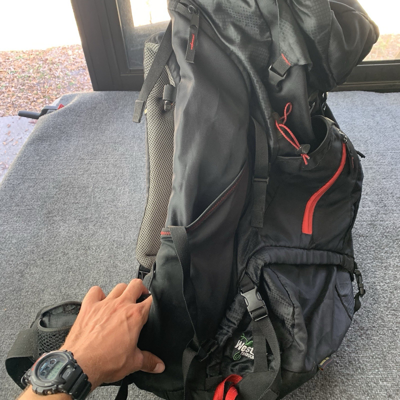 Westfield Trekking Pack Red Black Rucksack Outdoor Backpack Climbing Hiking 70 L