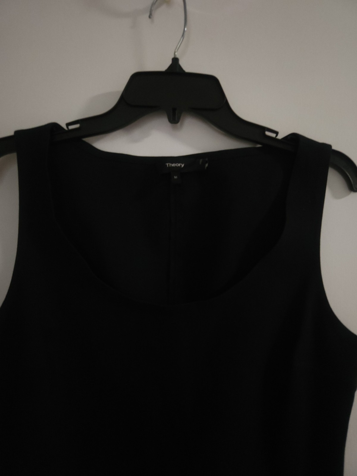 Theory SL Scoop Shell Cotton Ponte Size Medium Black Top