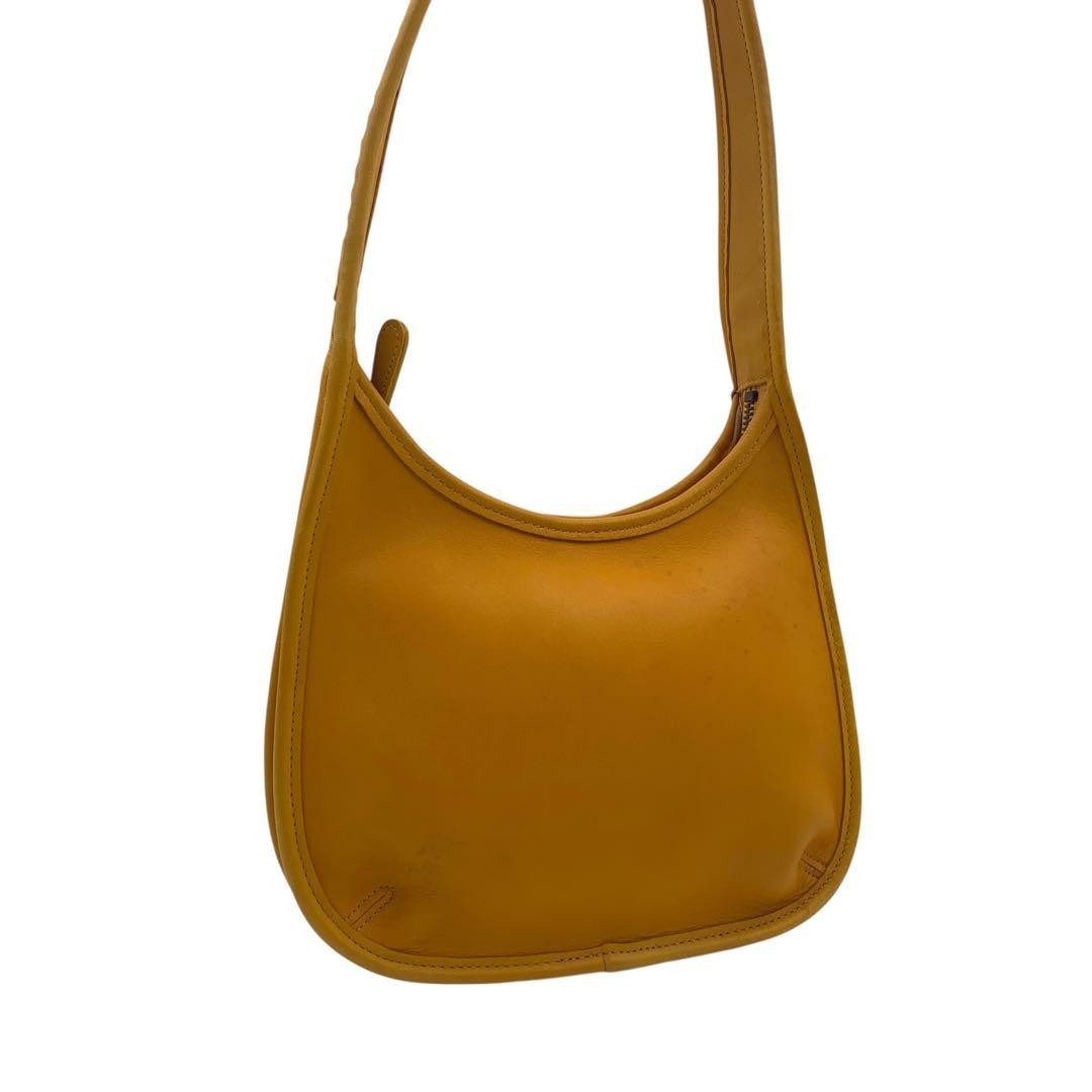 USED JAPAN Coach Ergo Mini 9020 Yellow Leather Shoulder Bag USA Made Vintage