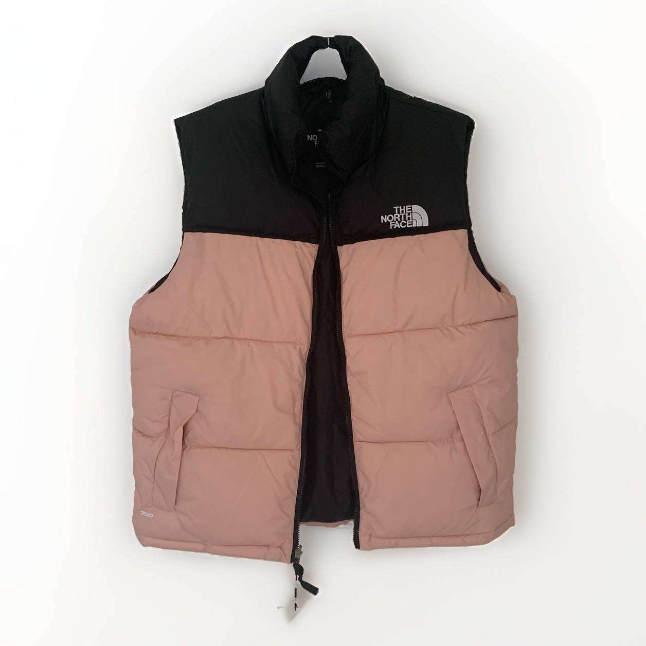 North Face Iconic Nuptse Vest Unisex Men’s Size L Pink/Black