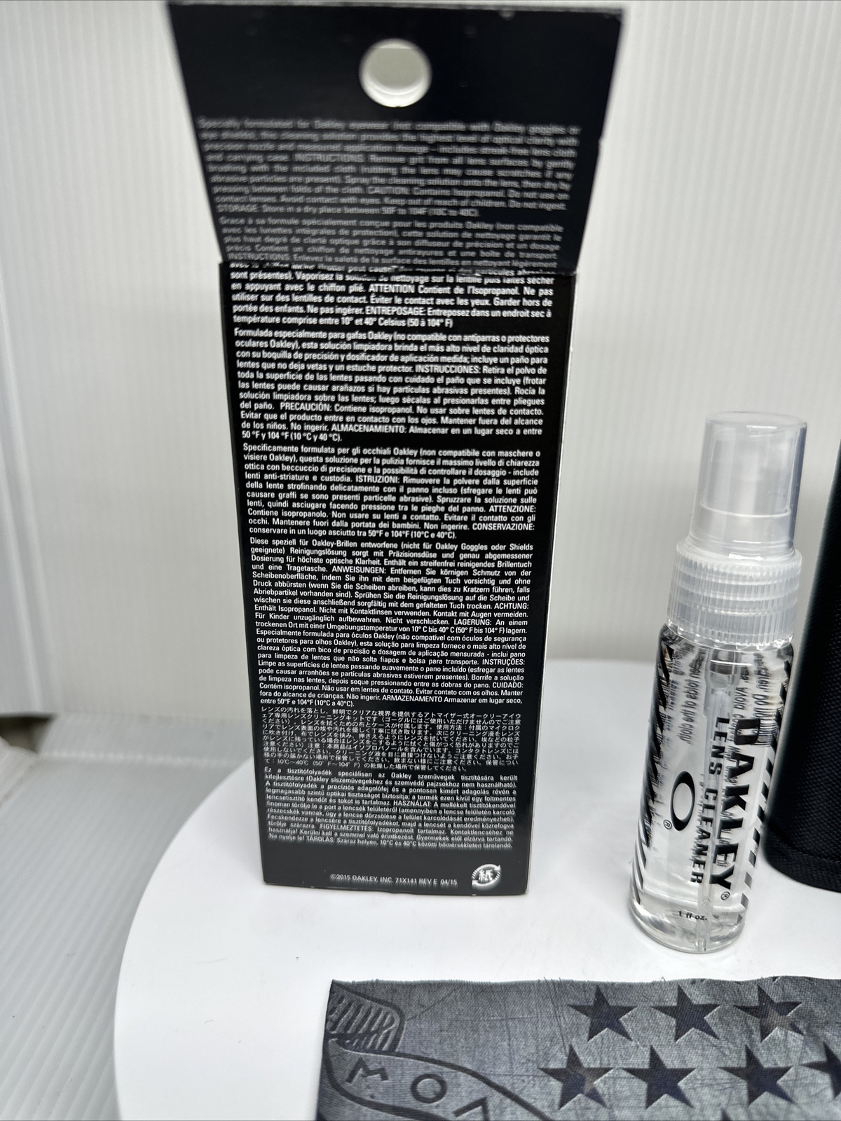 Oakley Eyeglass Cleaning Kit Lens Tactical Field Case Spray Bottle Cloth US FLAG